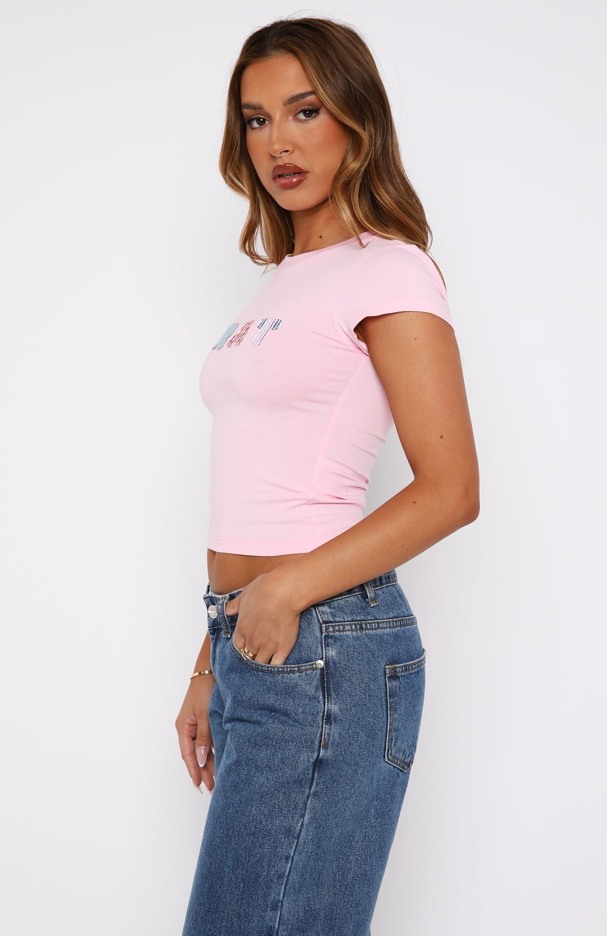 Pretty In Pink Baby Tee Baby Pink - Image 3