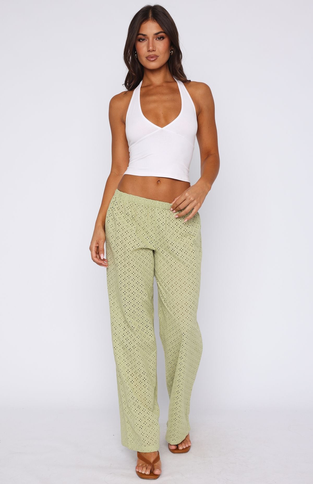 Lost For A While Pants Olive - Image 2