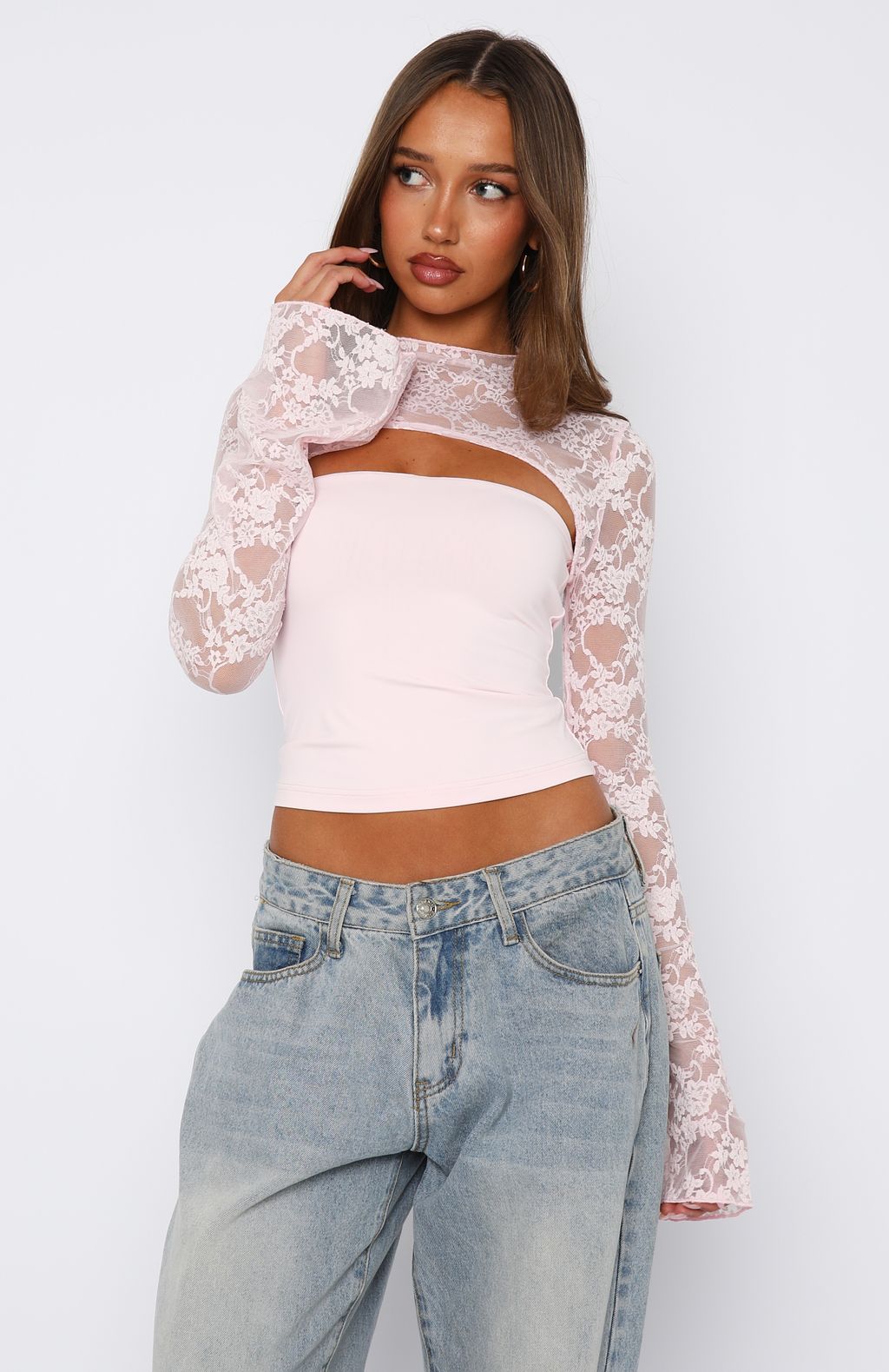 Devoted Love Long Sleeve Top Baby Pink - Image 2