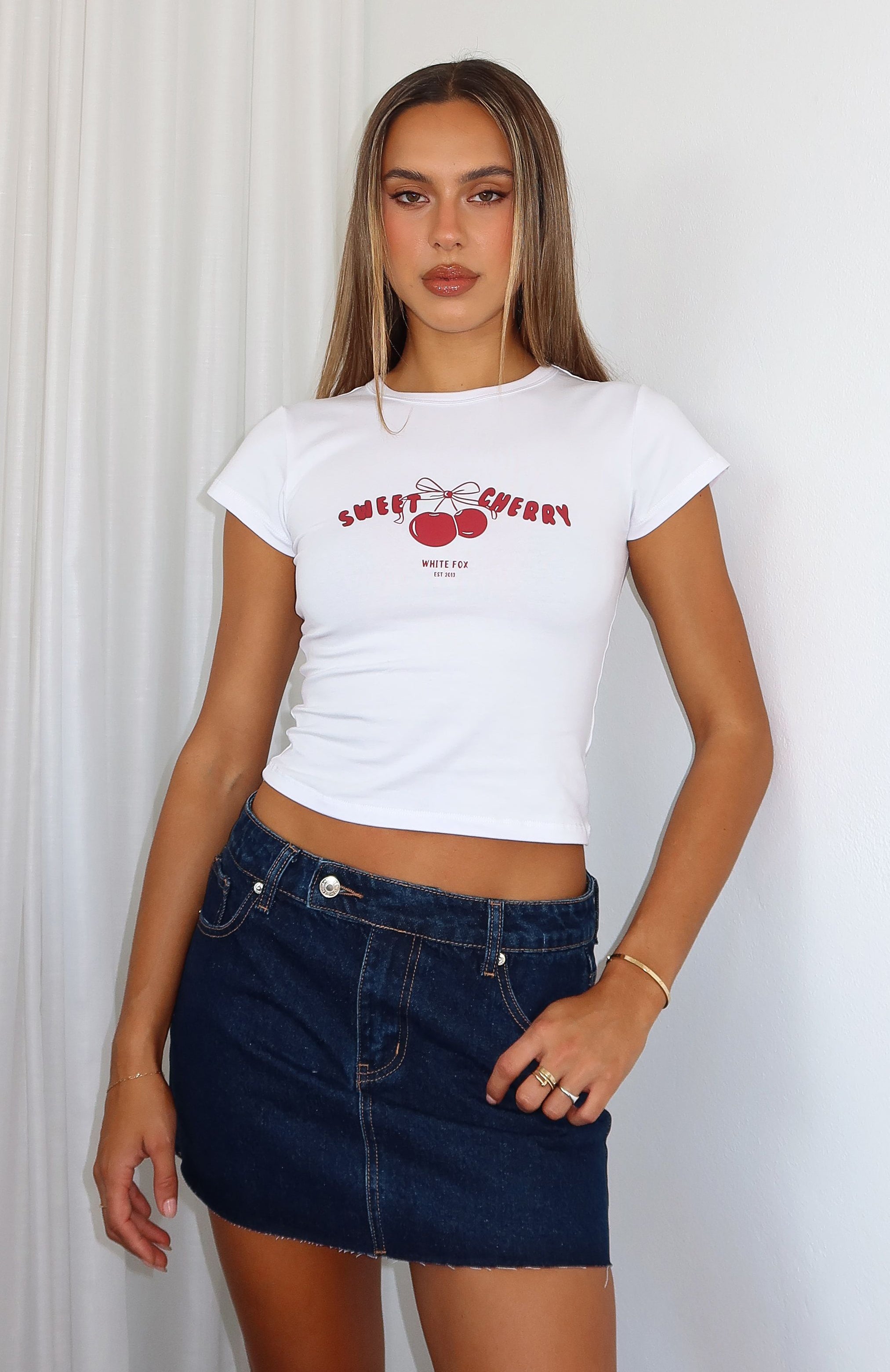 Sweet Cherry Edition Baby Tee White - Image 5