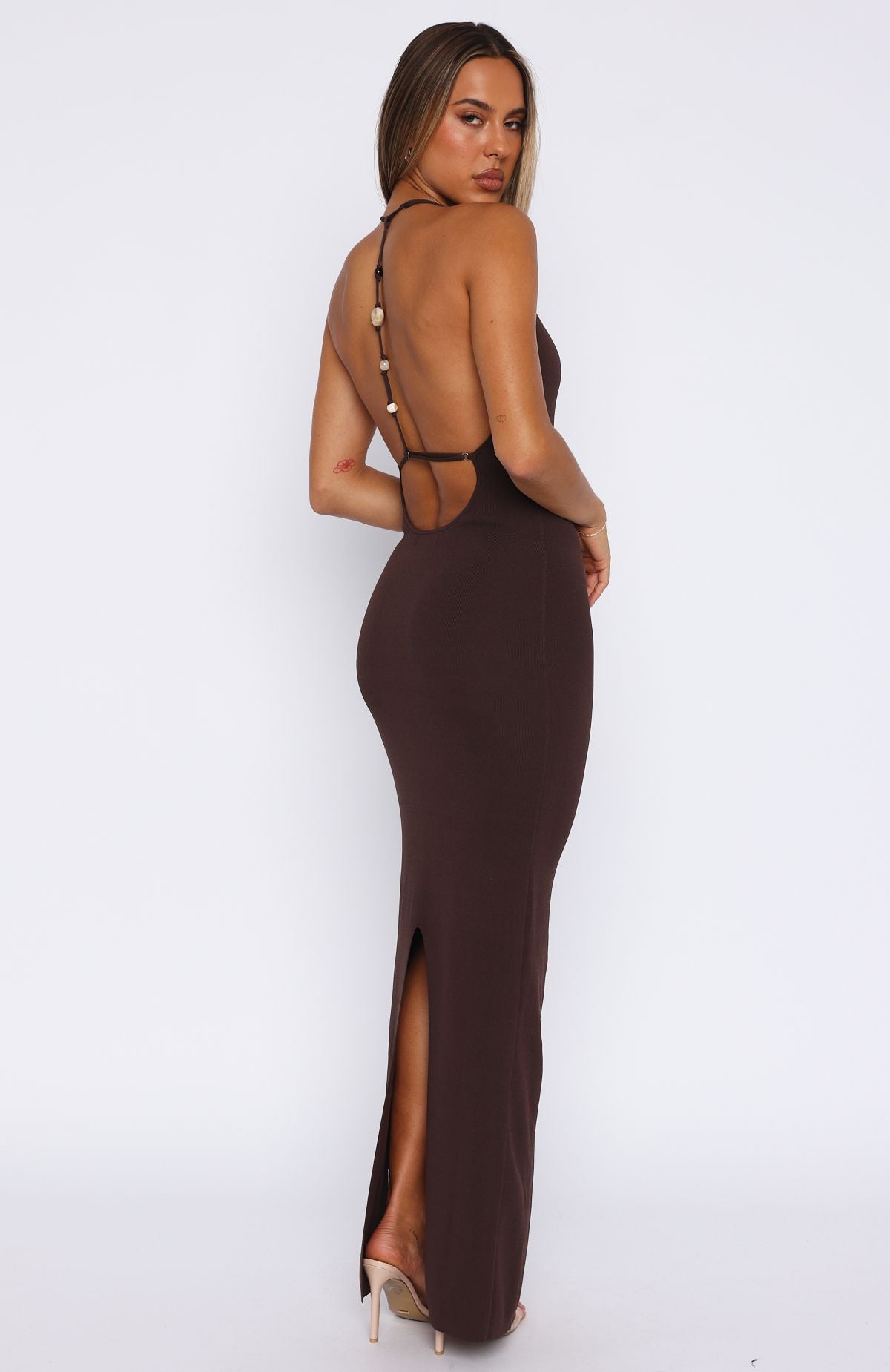 Don't Need Permission Maxi Dress Chocolate - Image 4