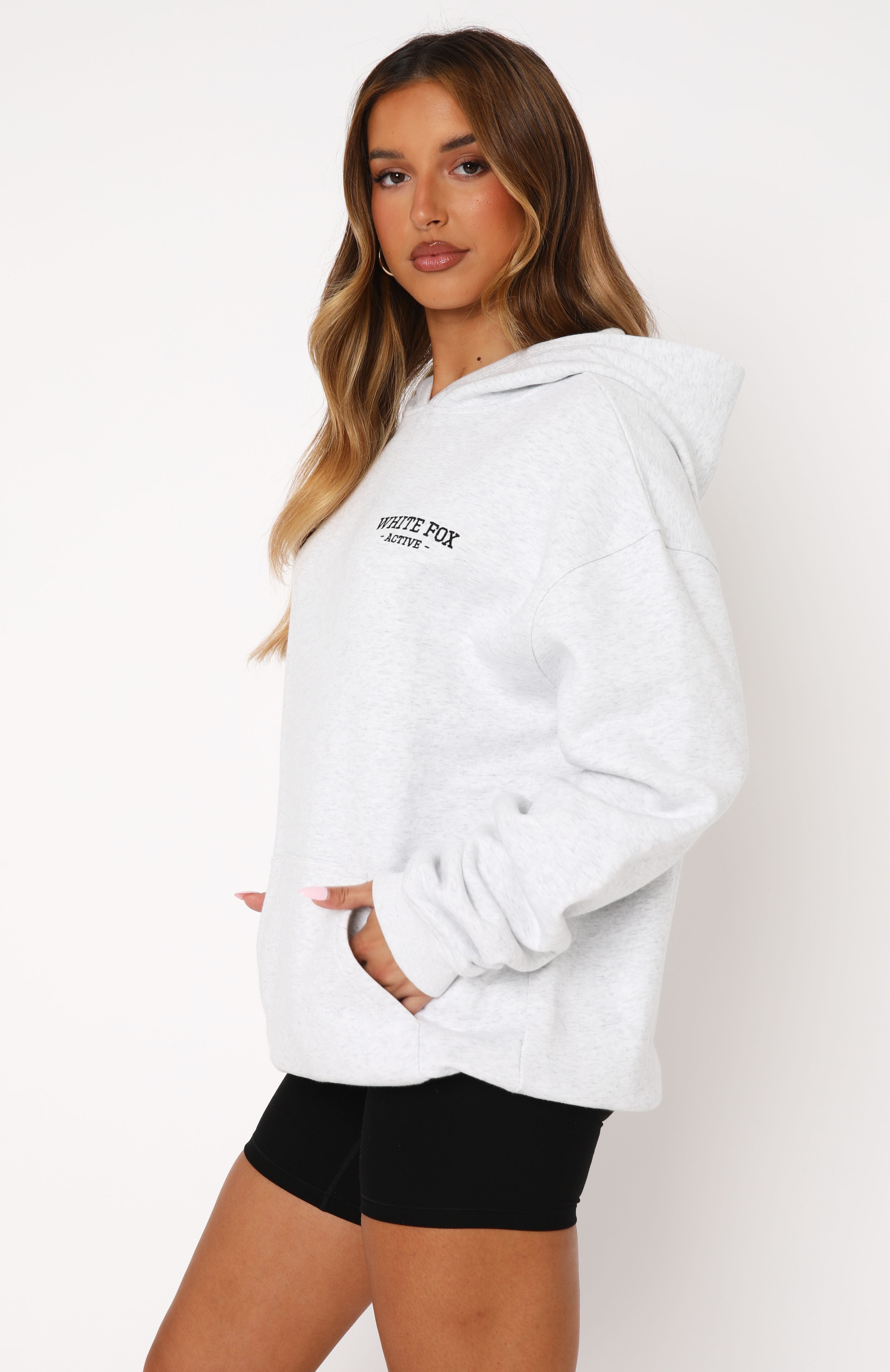 Taking Sides Oversized Hoodie Grey Marle - Image 4