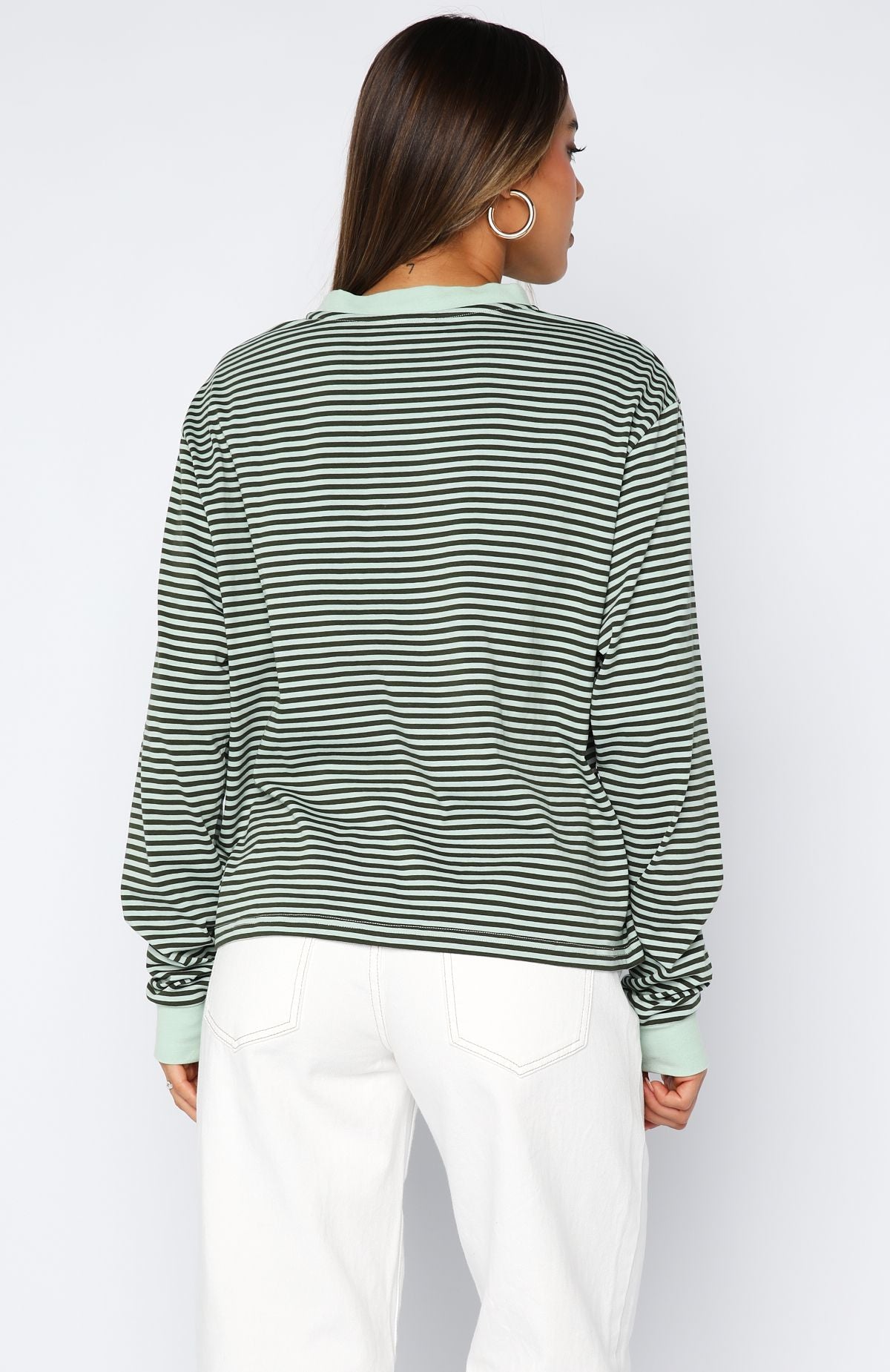 Touchdown Long Sleeve Tee Green Stripe - Image 4