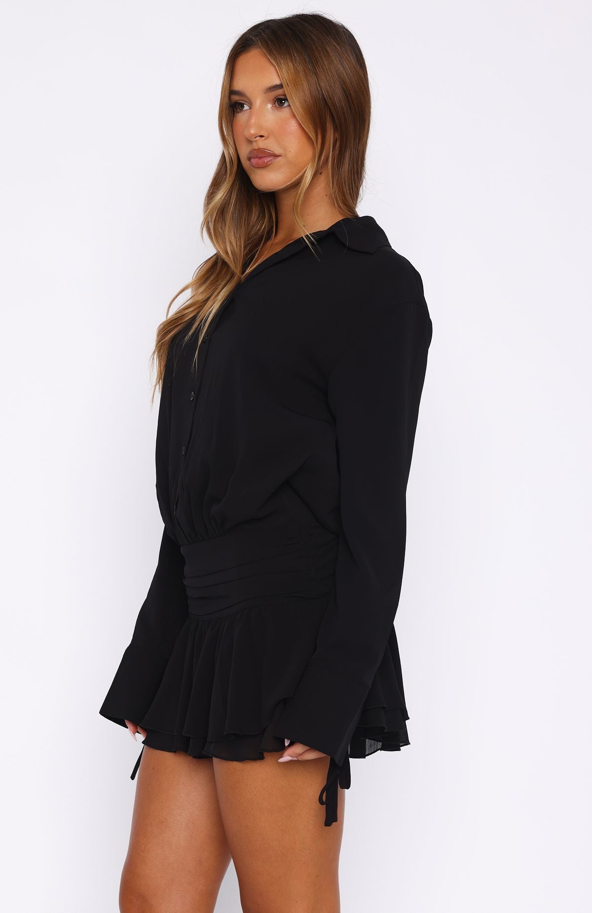 Can't Get Me Long Sleeve Mini Dress Black - Image 3