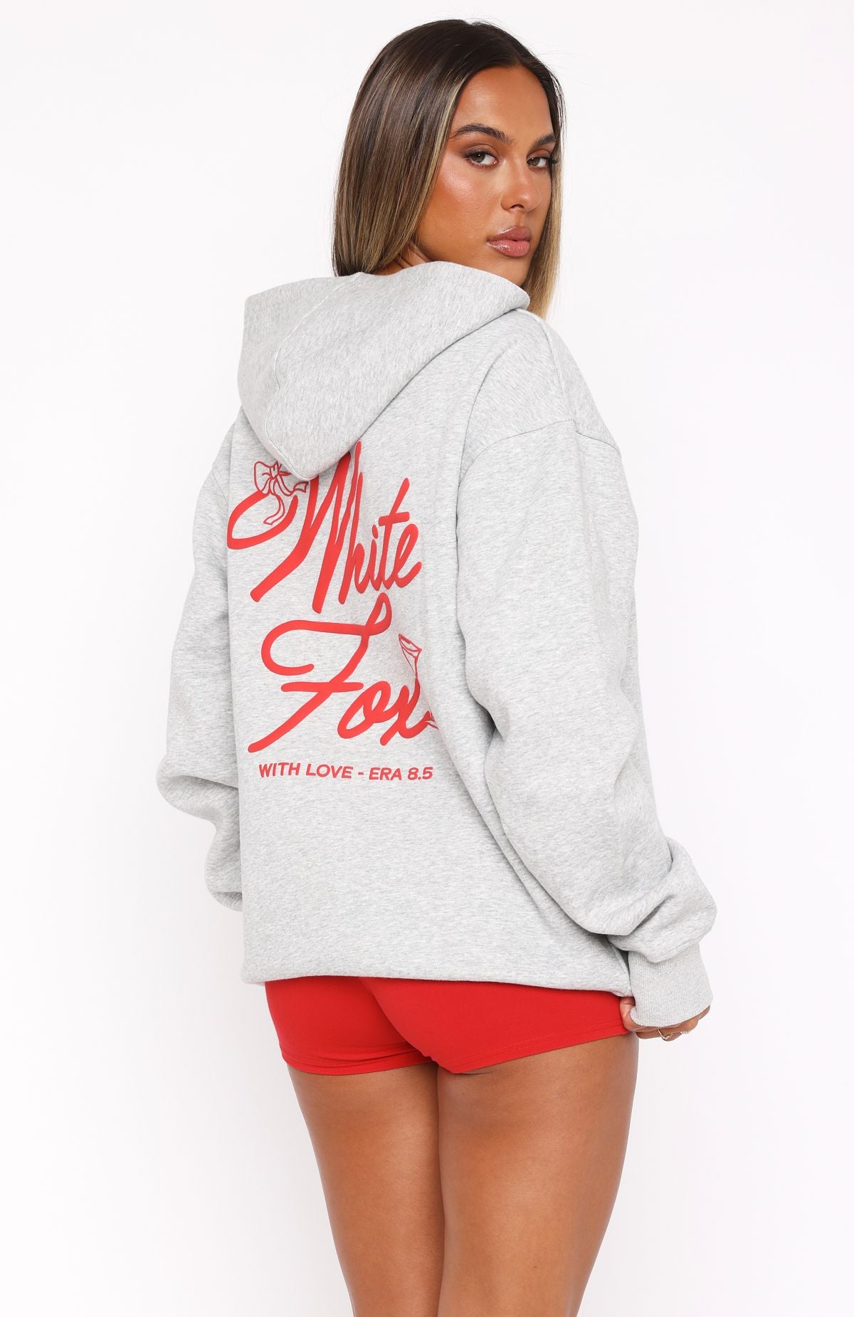 With Love & Kisses Oversized Hoodie Dark Grey Marle - Image 5