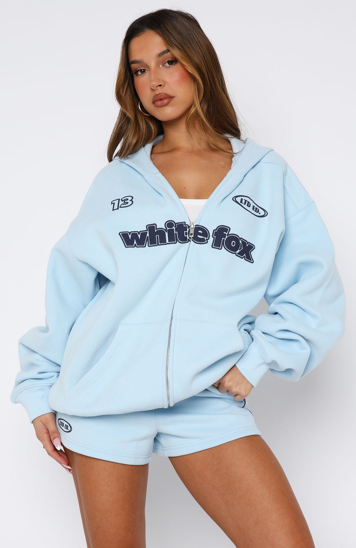 Ready To Go Zip Front Hoodie Baby Blue - Image 2