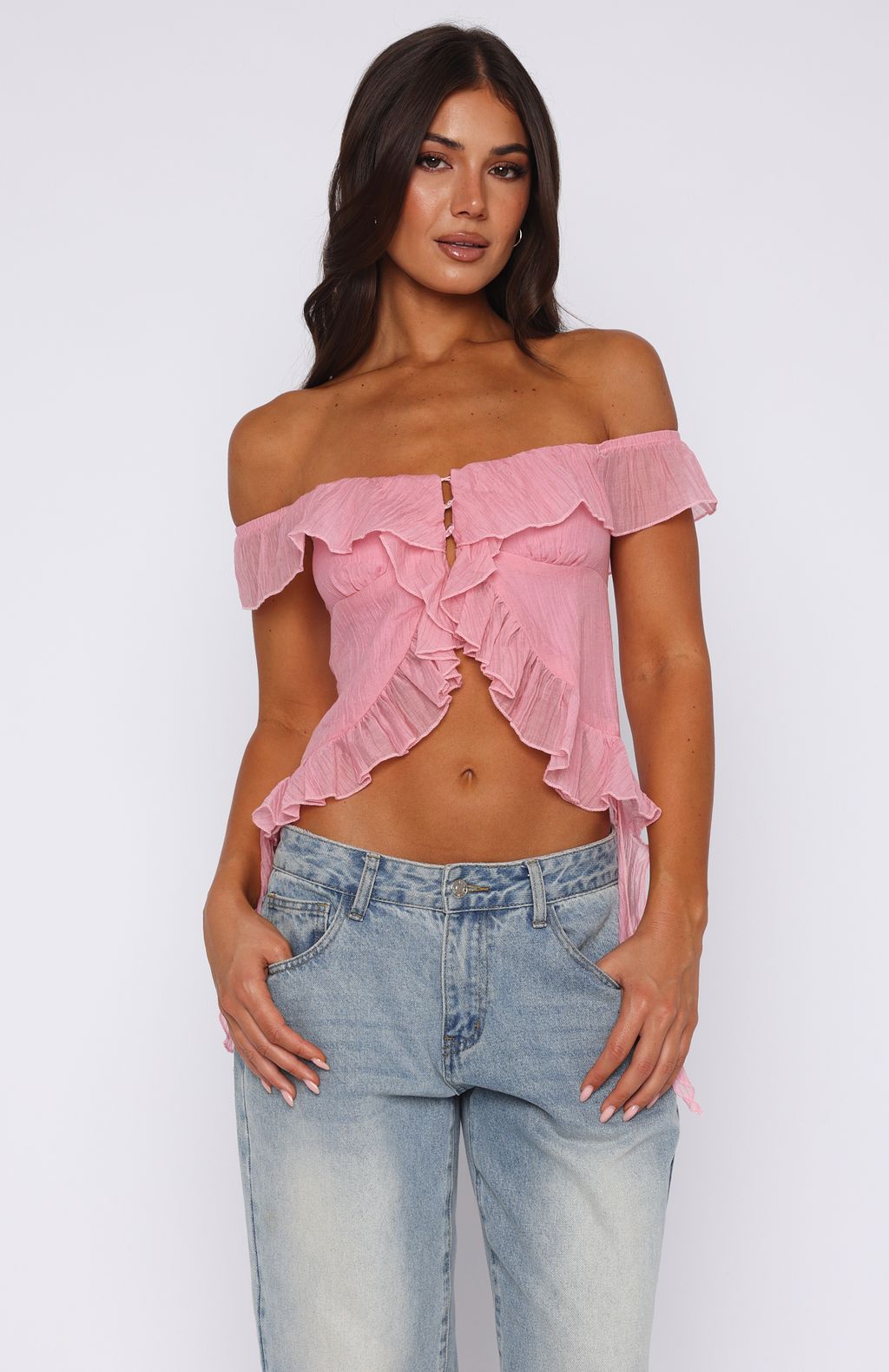 Love The View Off Shoulder Top Candy - Image 2