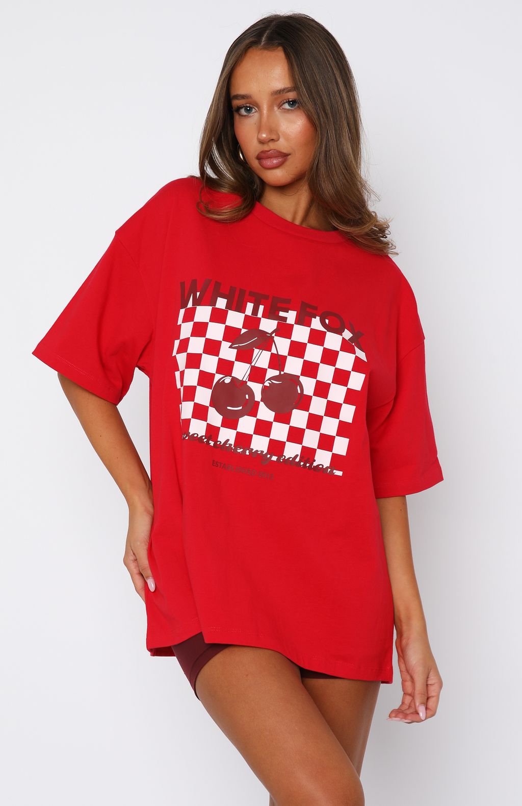 Sweet Cherry Edition Oversized Tee Red - Image 2