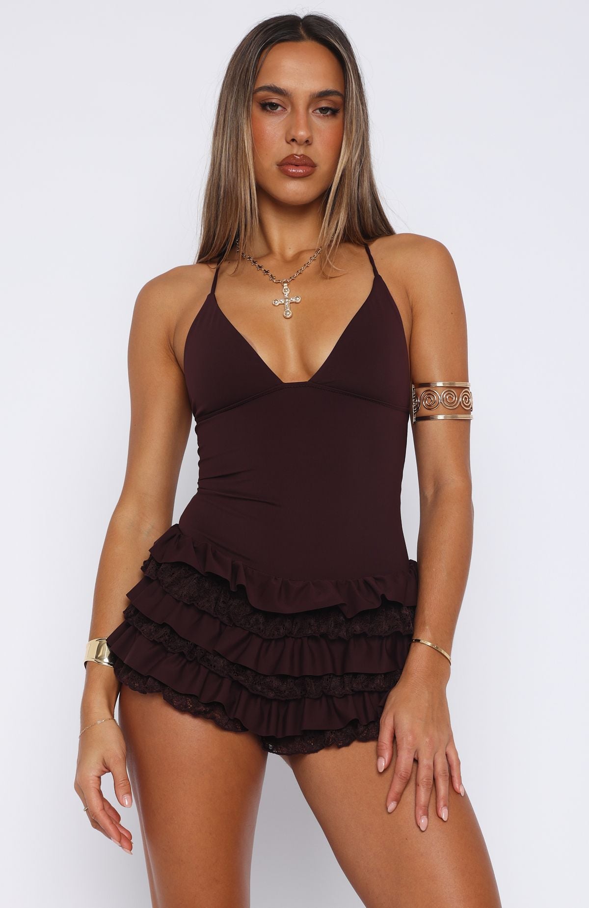 Dream Of Me Playsuit Deep Burgundy - Image 2