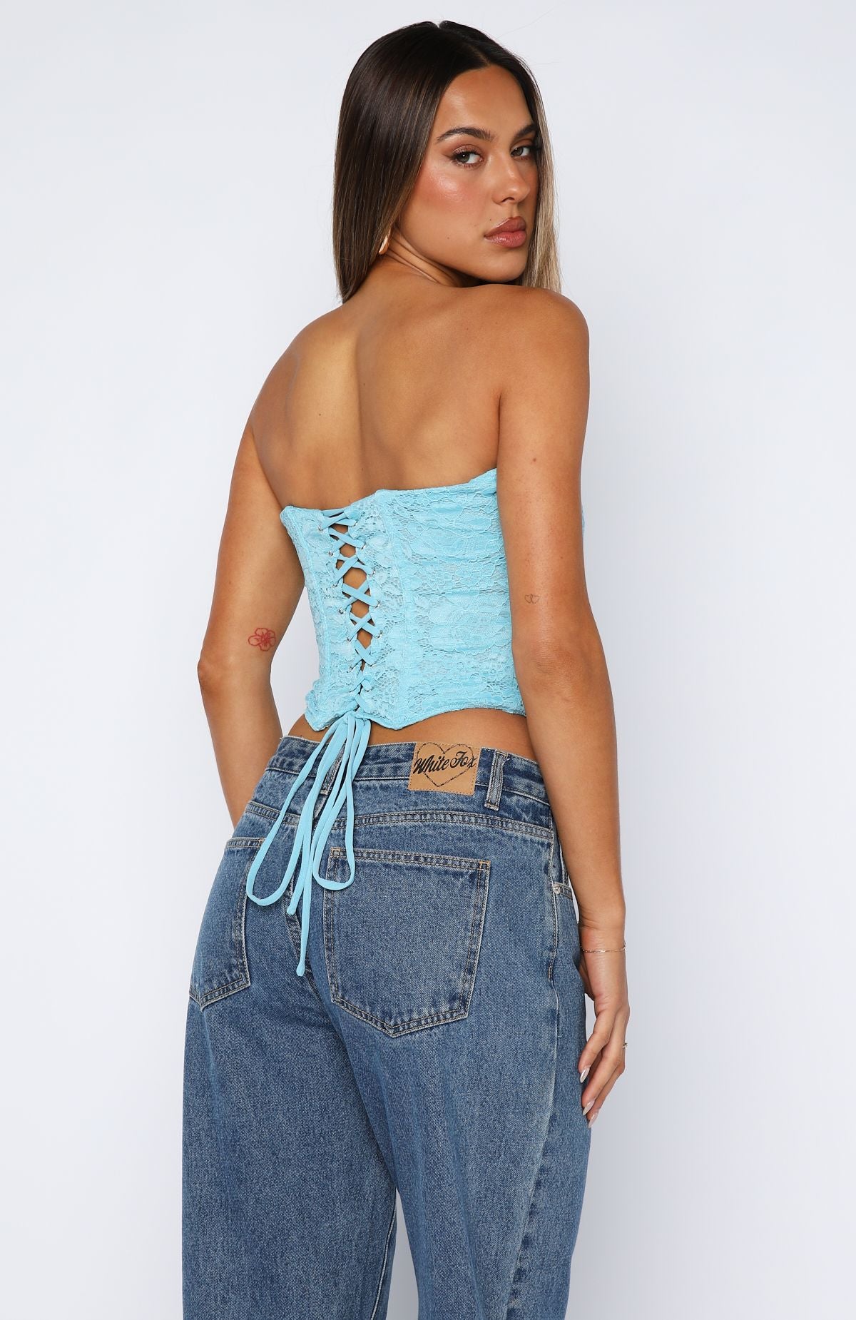Play Your Part Strapless Bustier Cyan - Image 5