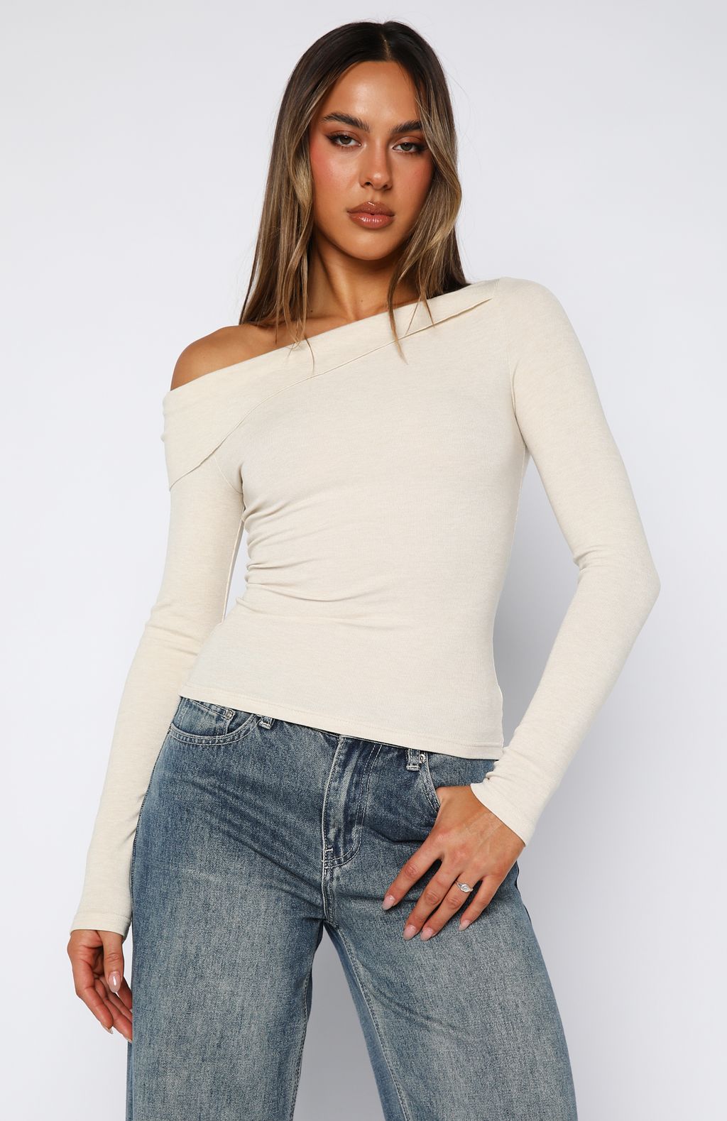 Swapping Digits Long Sleeve Top Oat - Image 2