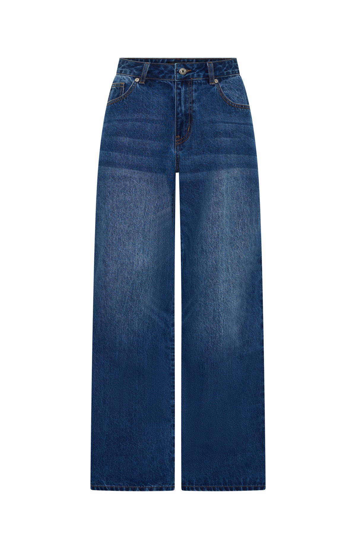 Maeve Low Rise Wide Leg Jeans Washed Dark Blue - Image 6