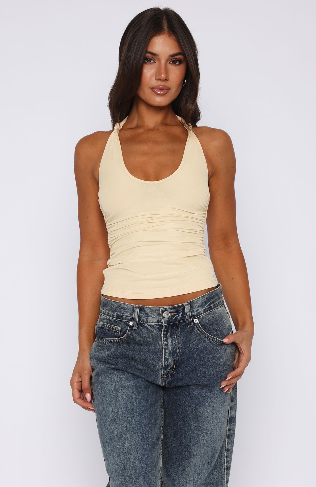 Topic Of Conversation Halter Top Honey - Image 2