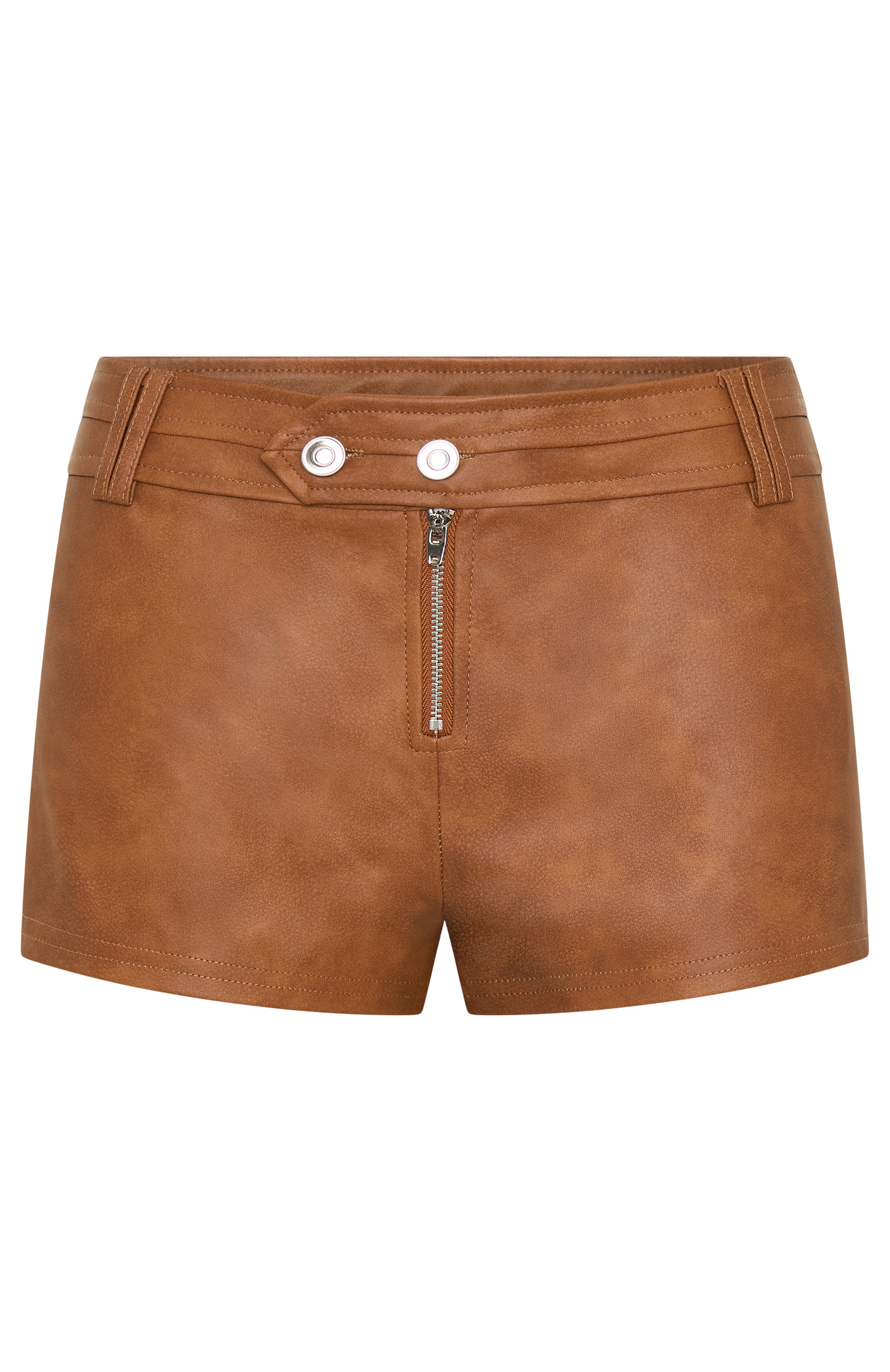 Midnight Blues PU Booty Shorts Tan - Image 7