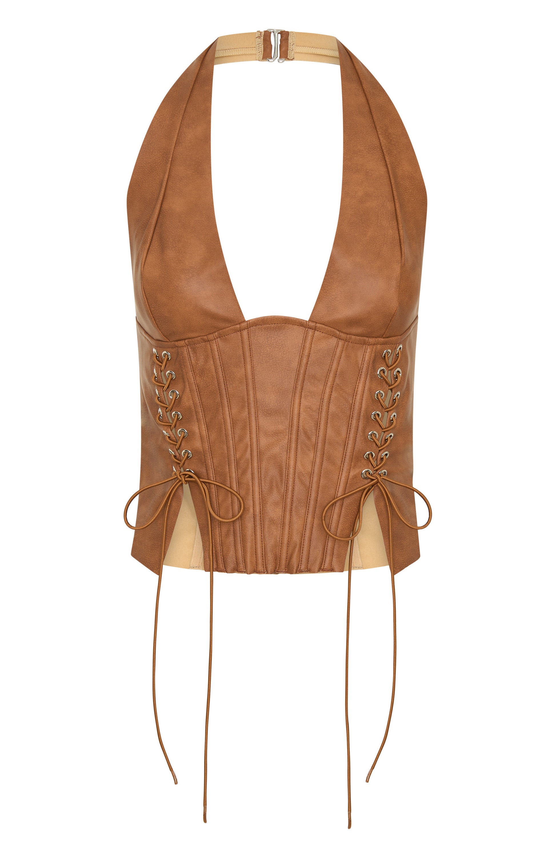 Midnight Blues PU Bustier Tan - Image 6