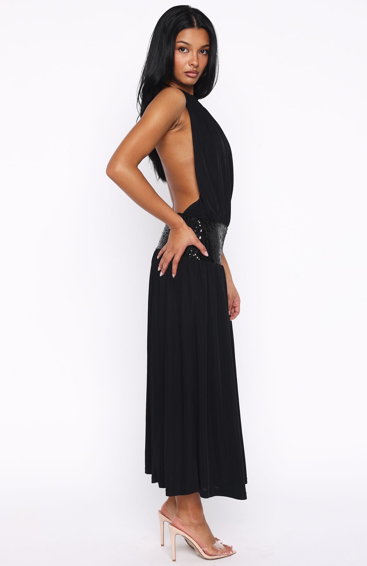 Always Evolving Halter Midi Dress Black - Image 4