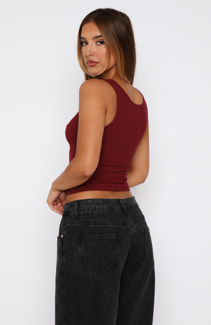 Mad About Love Tank Top Wine - Image 4
