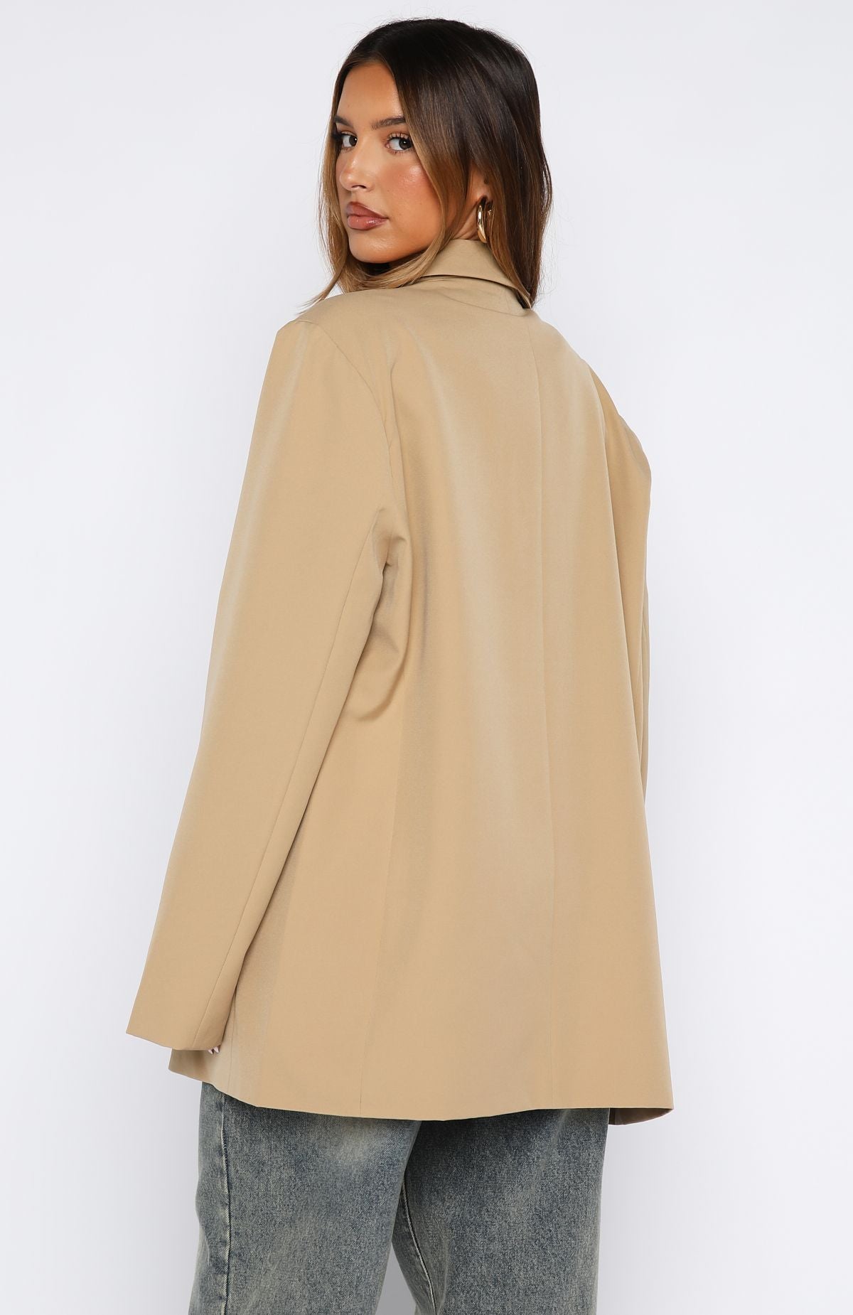 Catch Me Now Oversized Blazer Sand - Image 5
