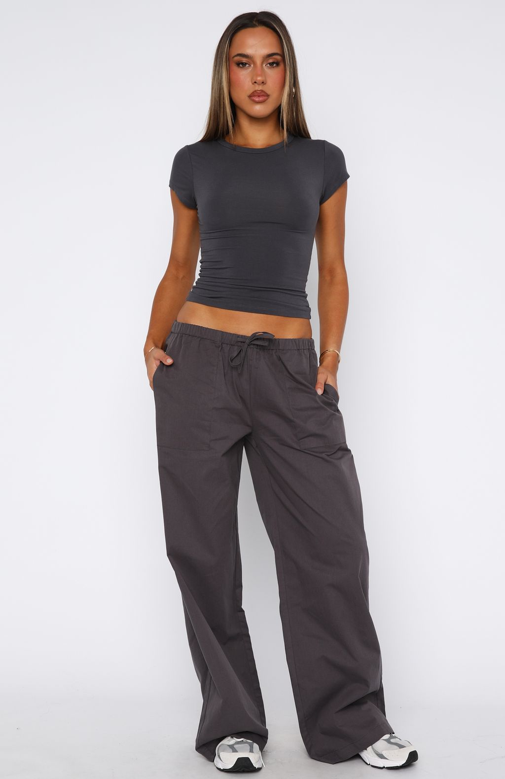 Sweet Like Me Wide Leg Pants Charcoal - Image 2