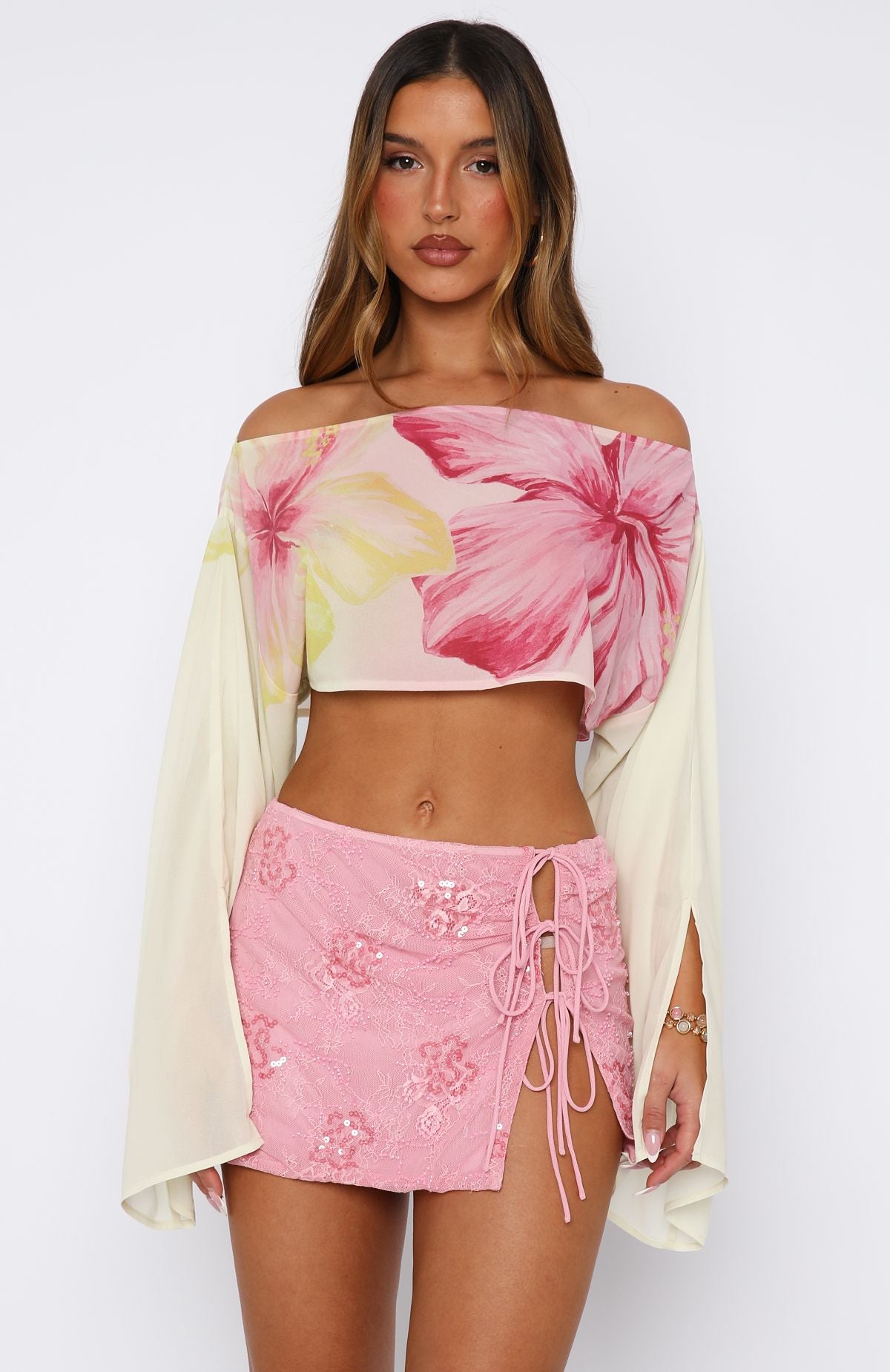 Goddess You Sequin Mini Skirt Pink - Image 2