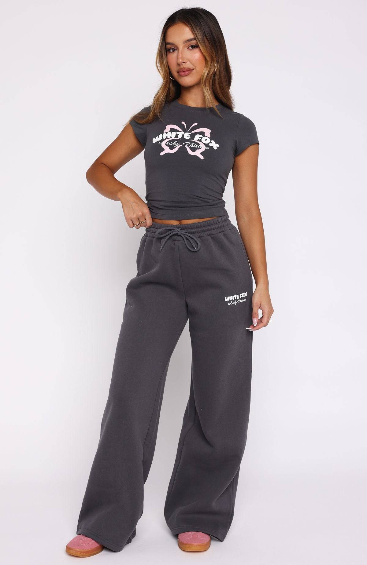 Lucky Thirteen Audrina Wide Leg Sweatpants Volcanic - Image 2