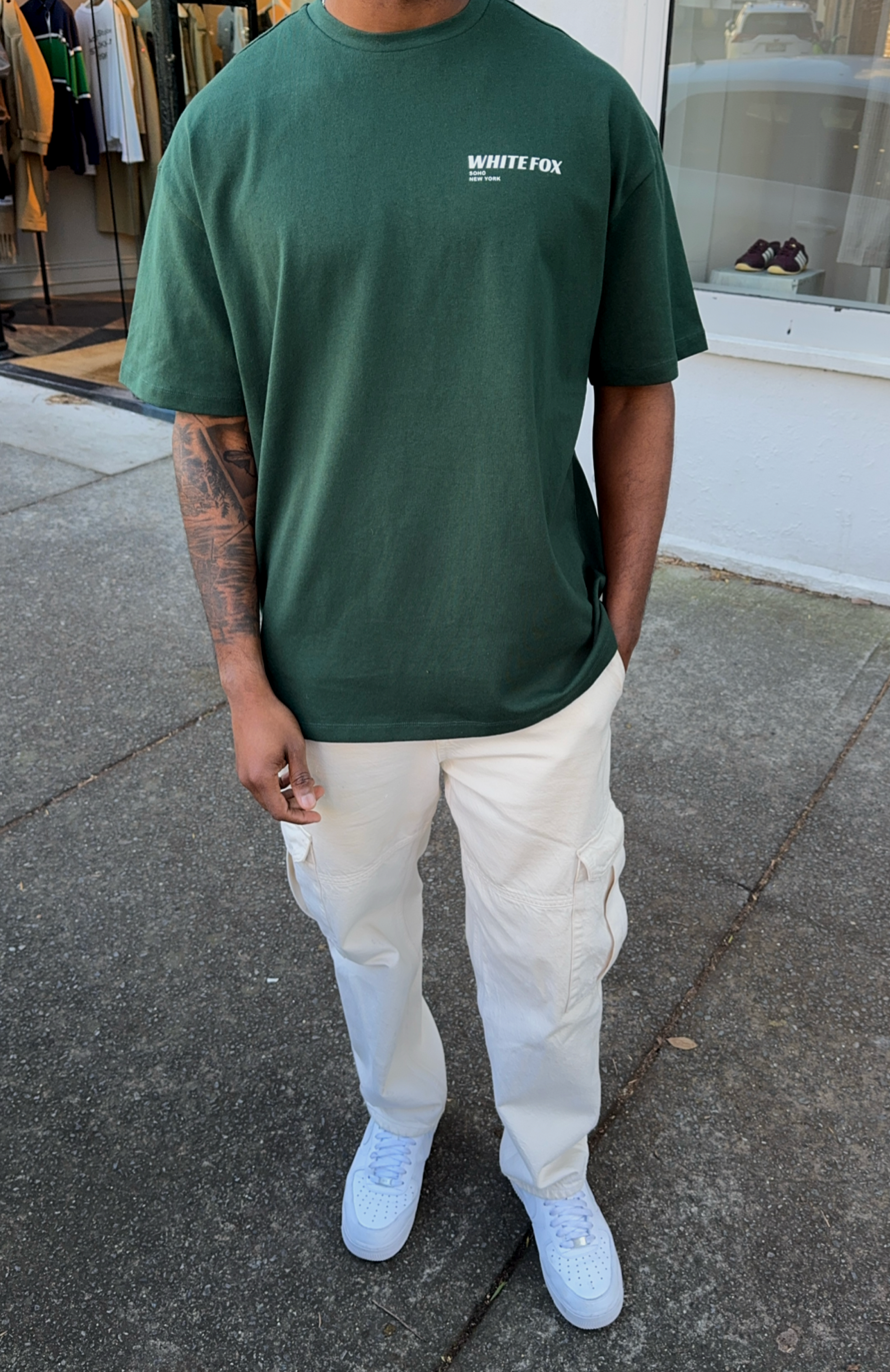 New York Archives Oversized Tee Forest Green - Image 7