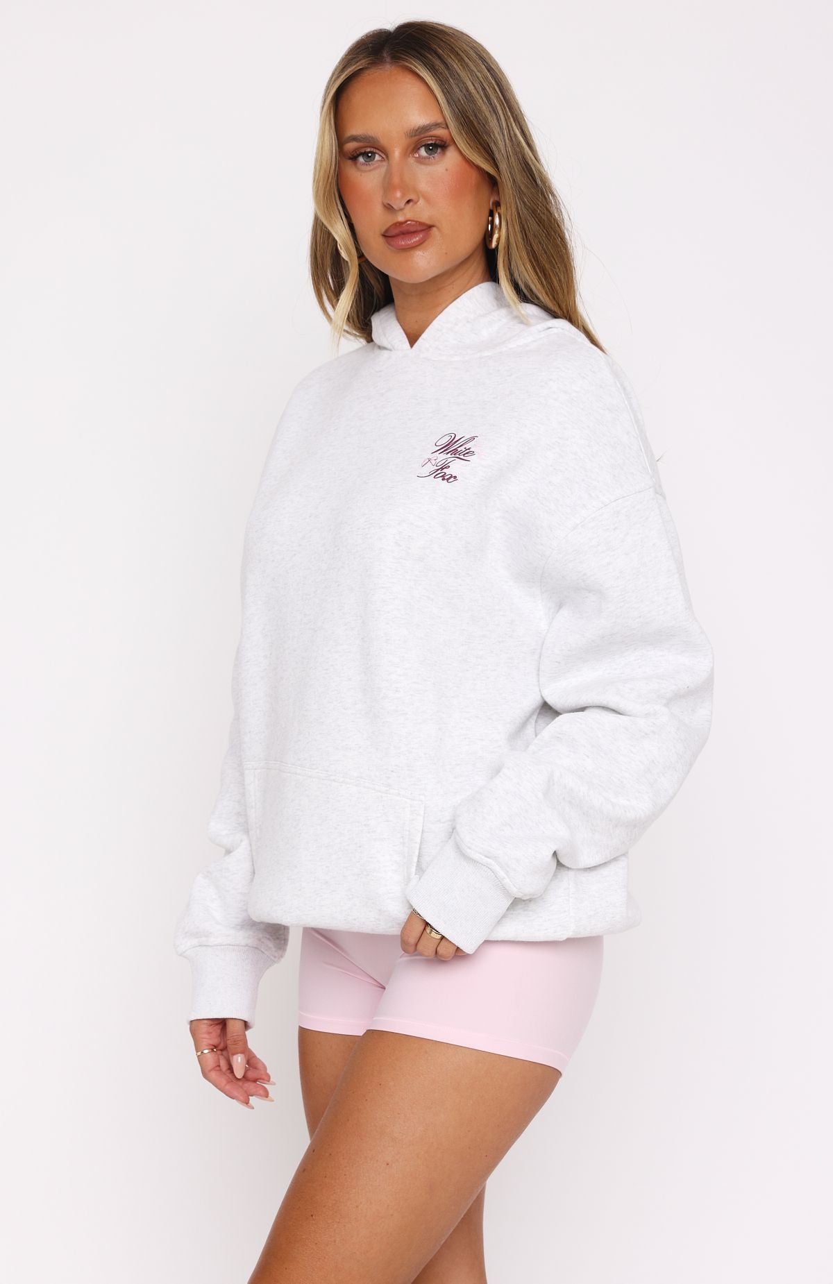 Meet At Sunrise Oversized Hoodie Grey Marle - Image 3