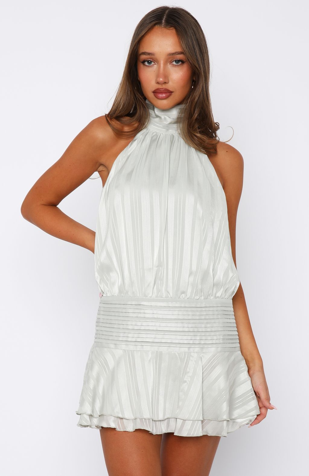 Captivate My Focus Mini Dress Sage - Image 3