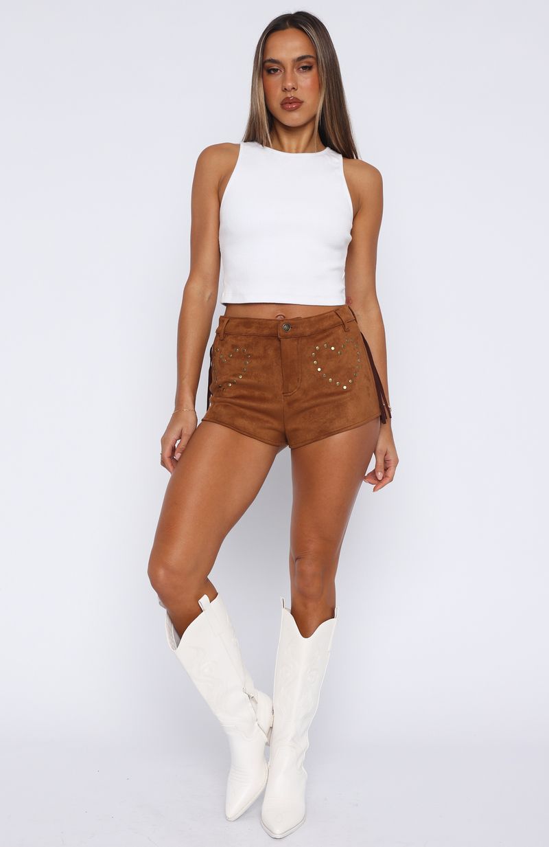 If I Had A Heart Suede Shorts Almond - Image 5