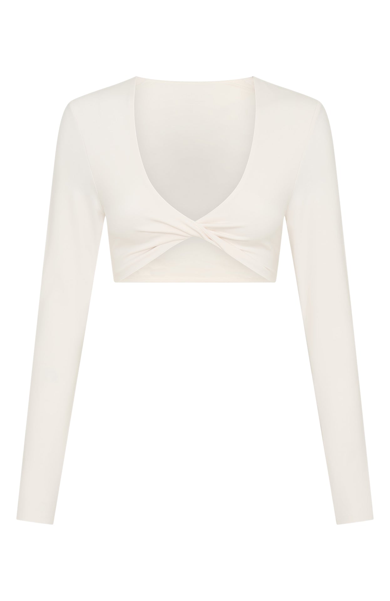 Over The Line Long Sleeve Crop Cream - Image 5