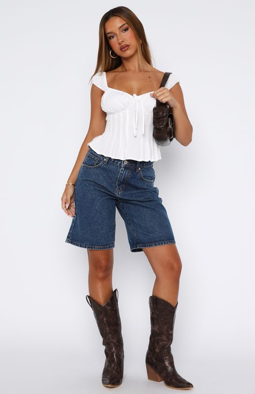 Bella Denim Shorts Dark Blue - Image 5