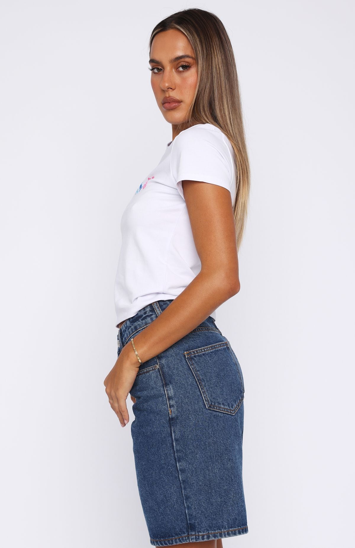 Sea Shells Relaxed Baby Tee White - Image 3