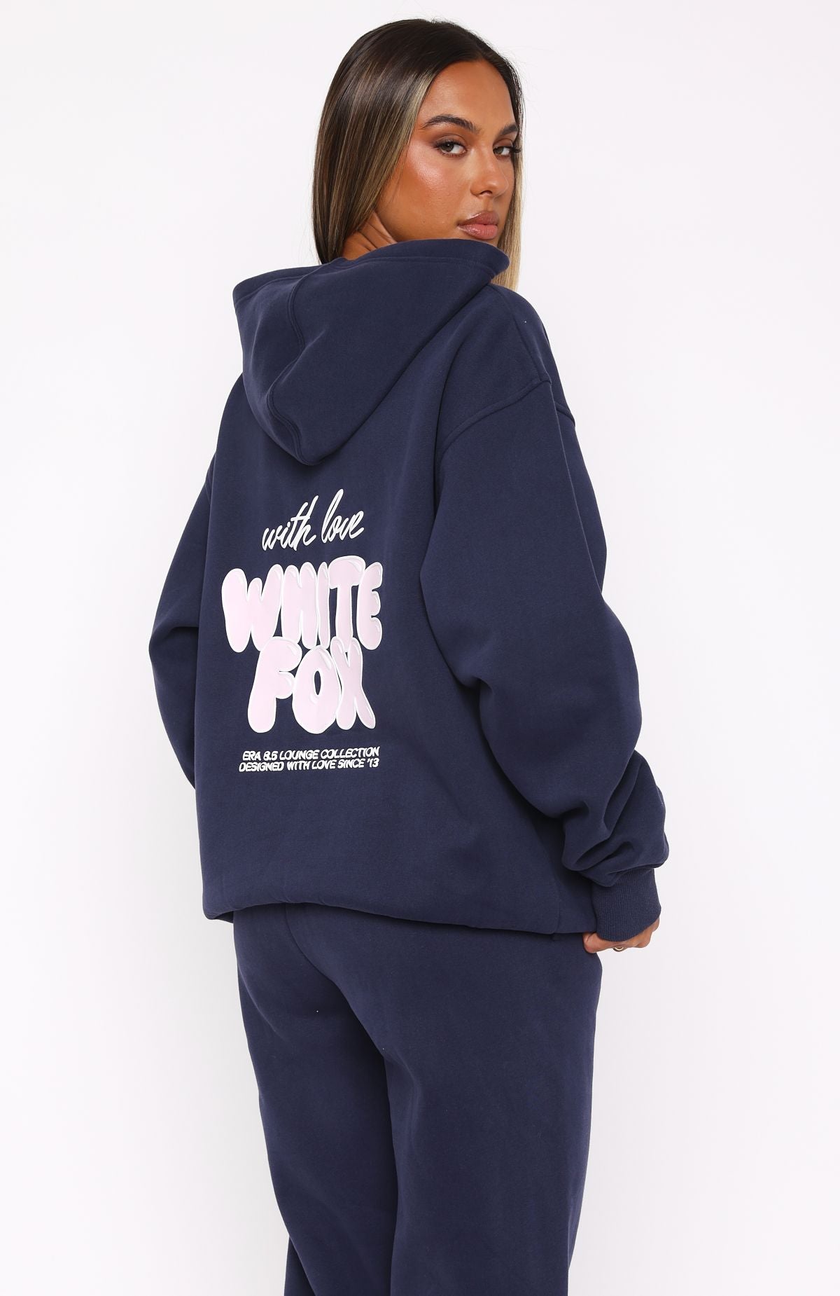With Love Always Oversized Hoodie Navy - Image 5