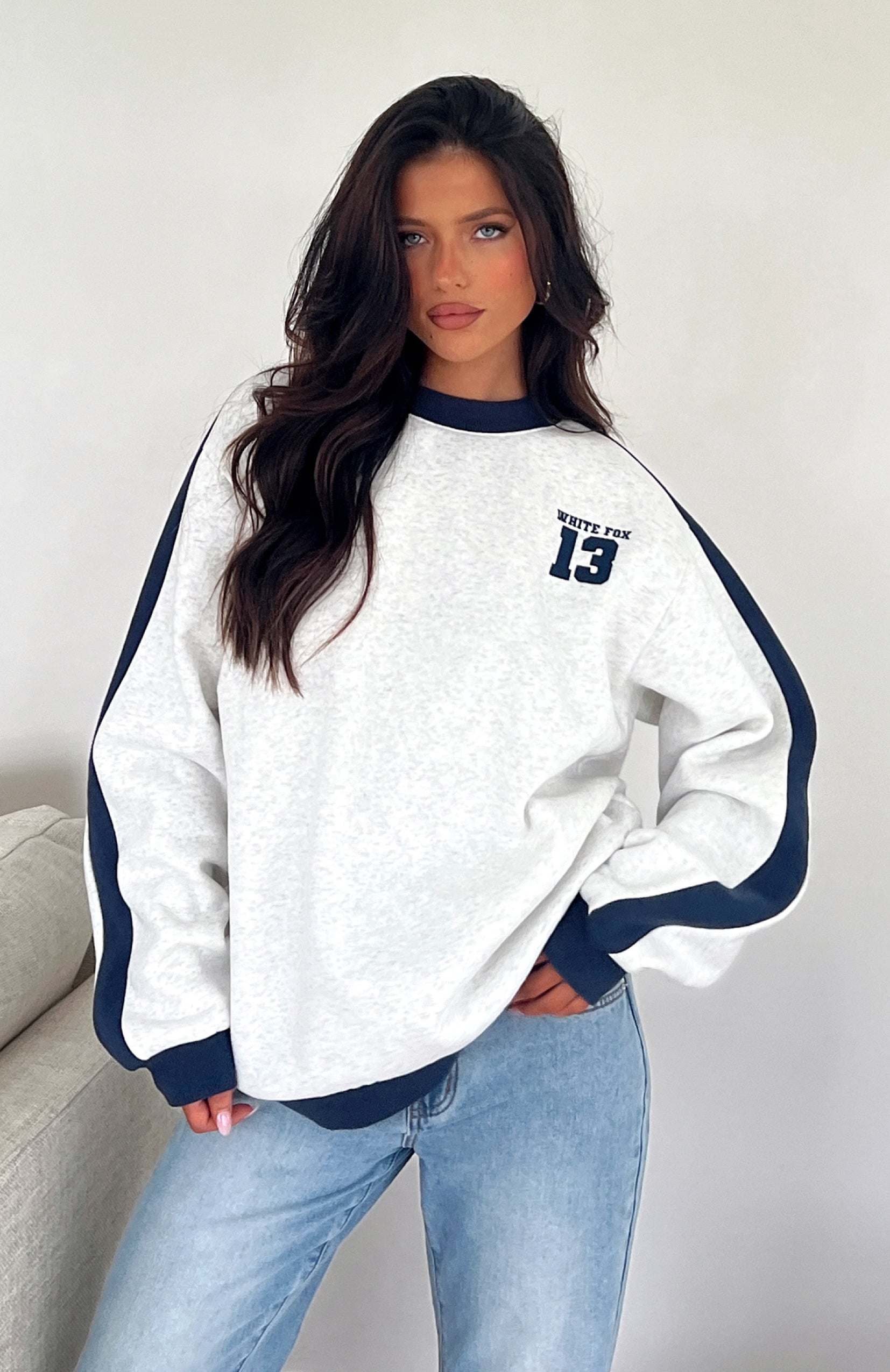 Play For It Oversized Sweater Grey Marle - Image 5