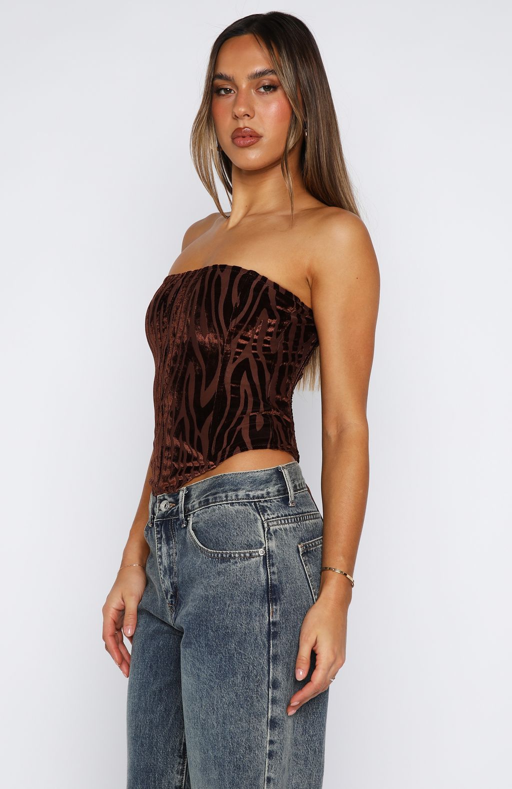 No Repeats Strapless Bustier Chocolate - Image 3