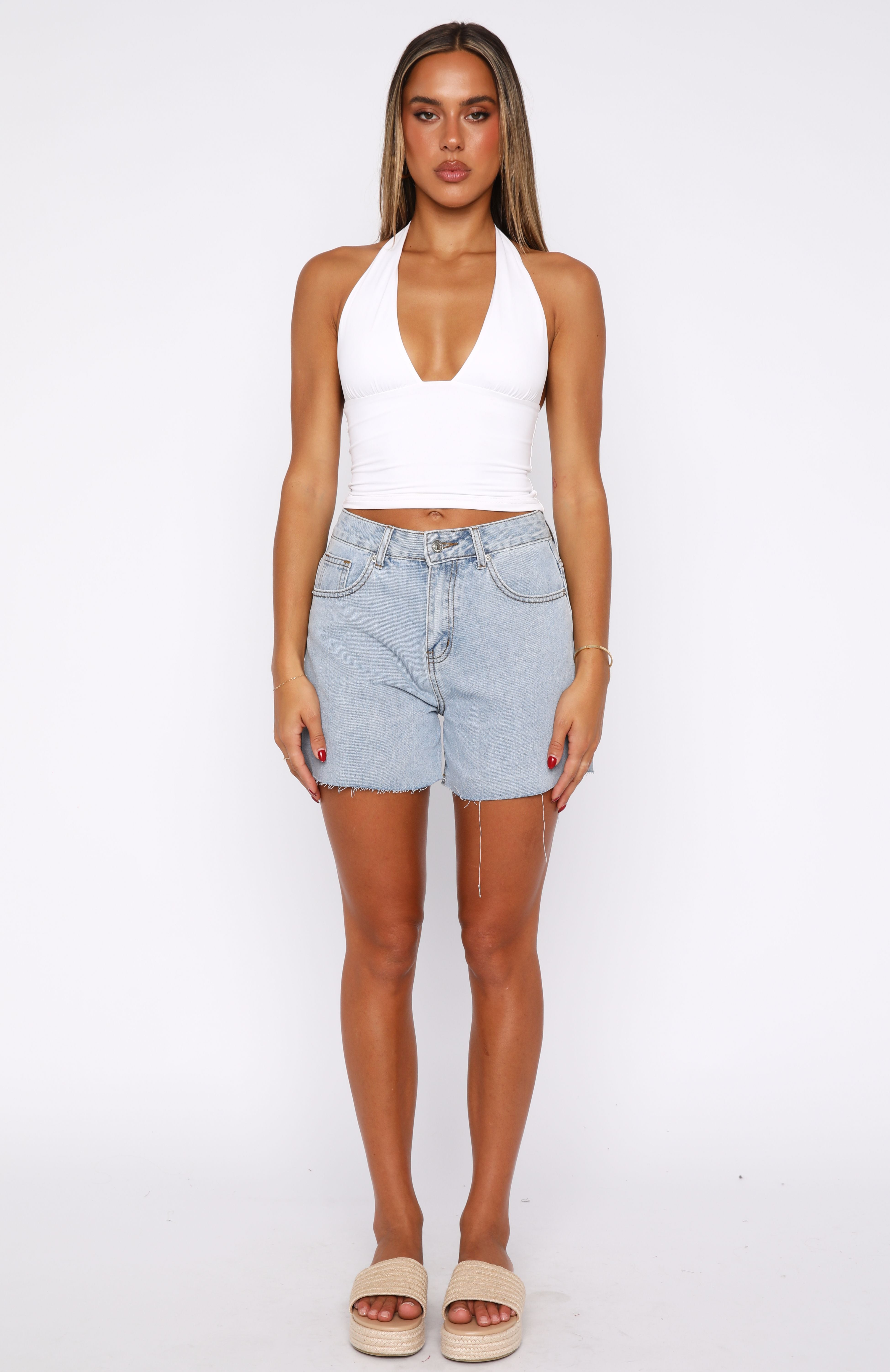 Keep It Brief Denim Shorts Light Blue - Image 5