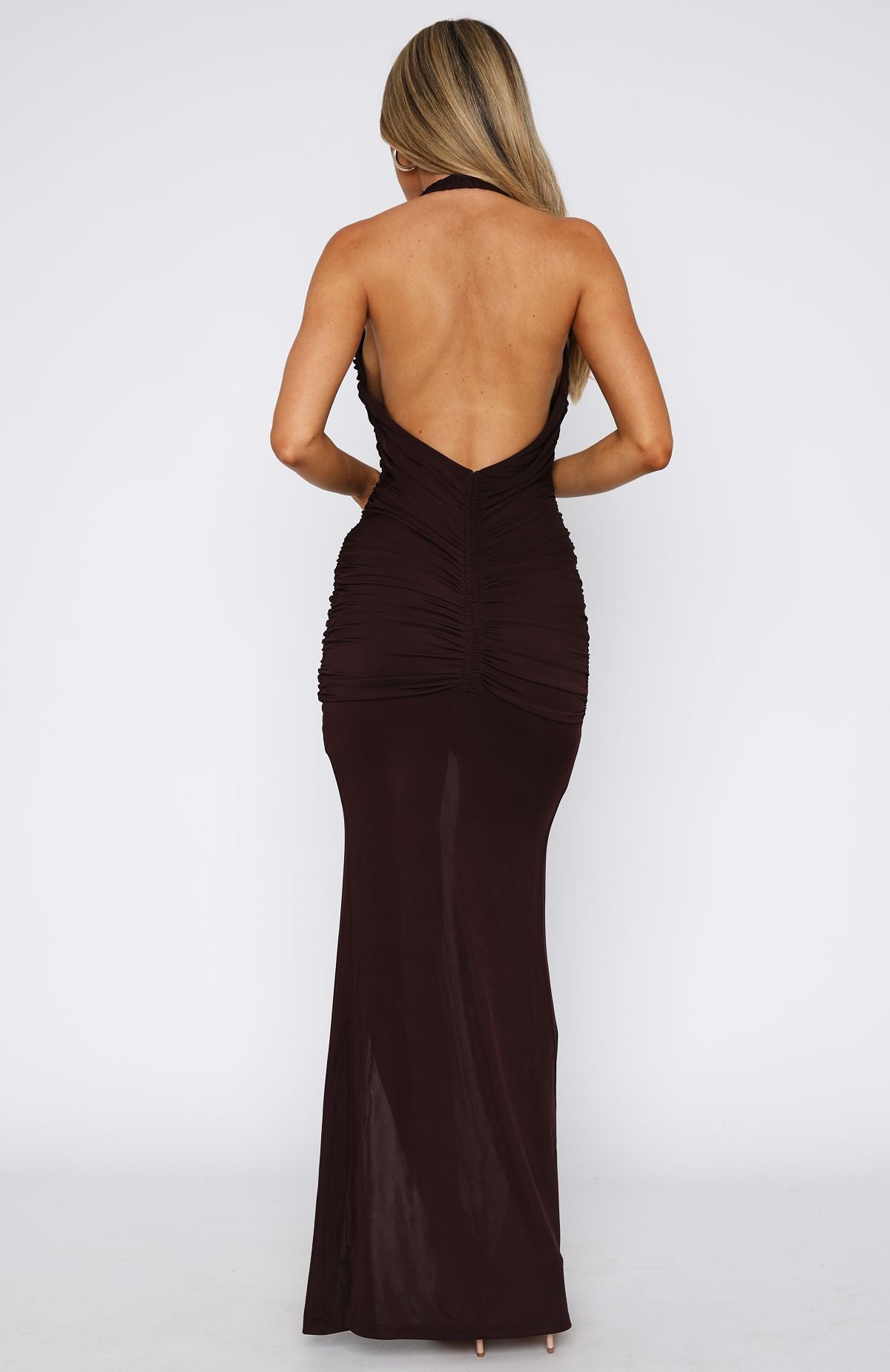 Keep Me Close Maxi Dress Chocolate - Image 5