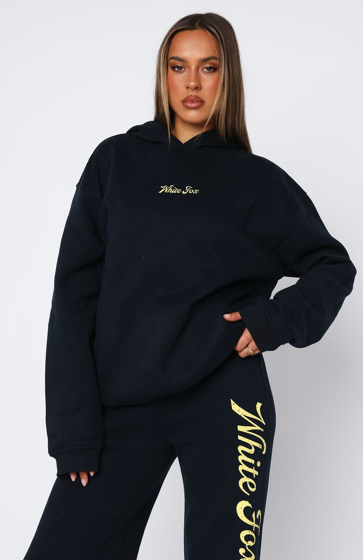 The Good Life Back Graphic Oversized Hoodie Navy - Image 2