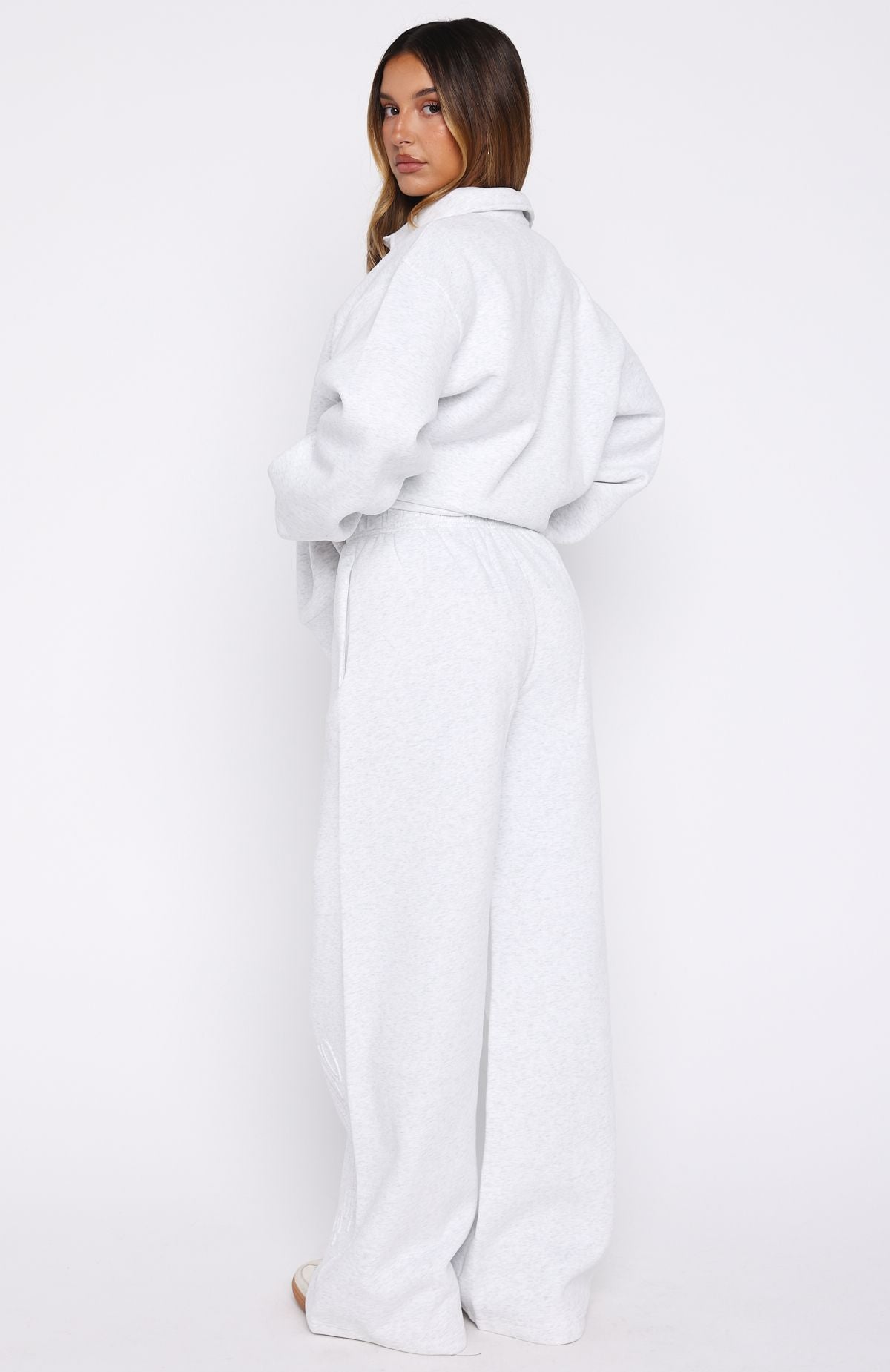 Chill Moves Wide Leg Sweatpants Grey Marle - Image 5