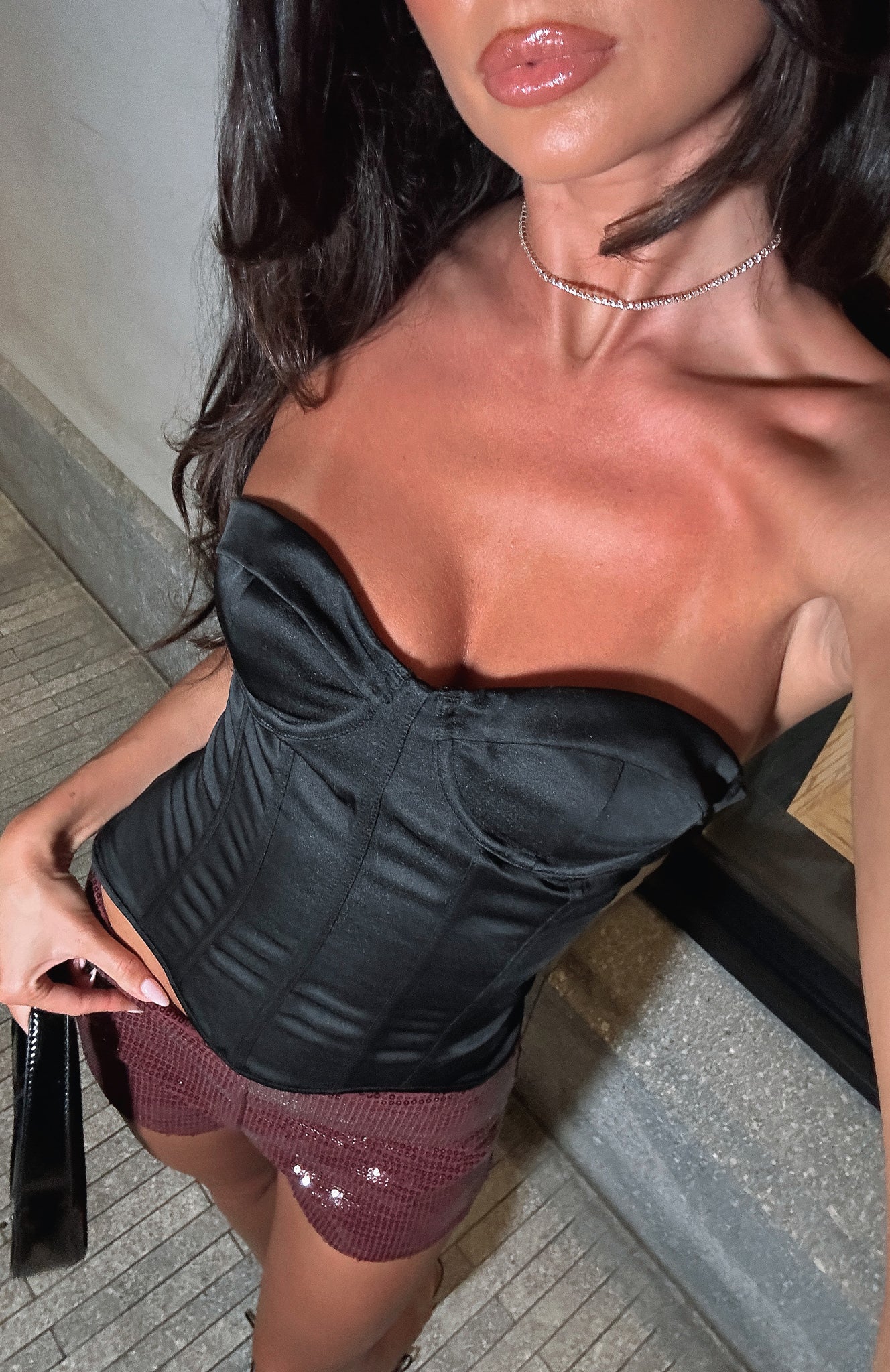 Roses Are Red Strapless Bustier Black - Image 7