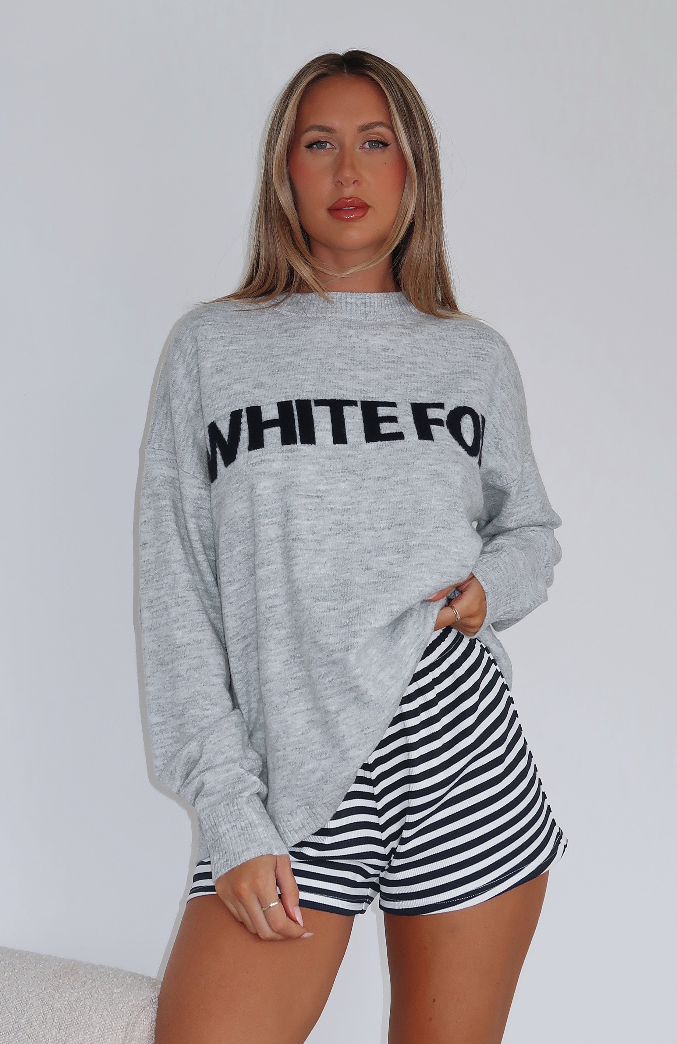 Set Me Free Knit Sweater Grey Marle - Image 5