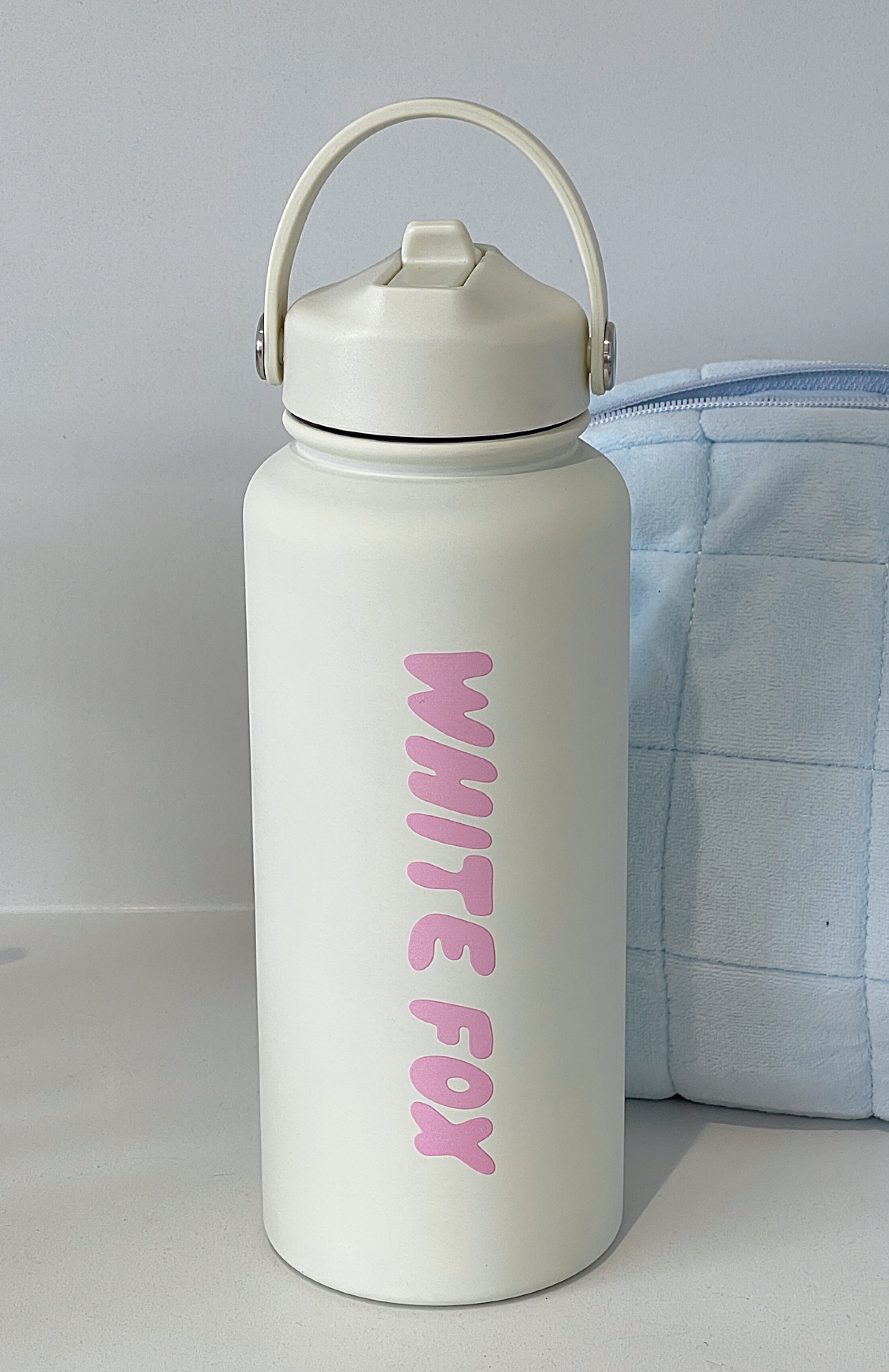 Staying Hydrated Drink Bottle Off 1L White/Pink - Image 2