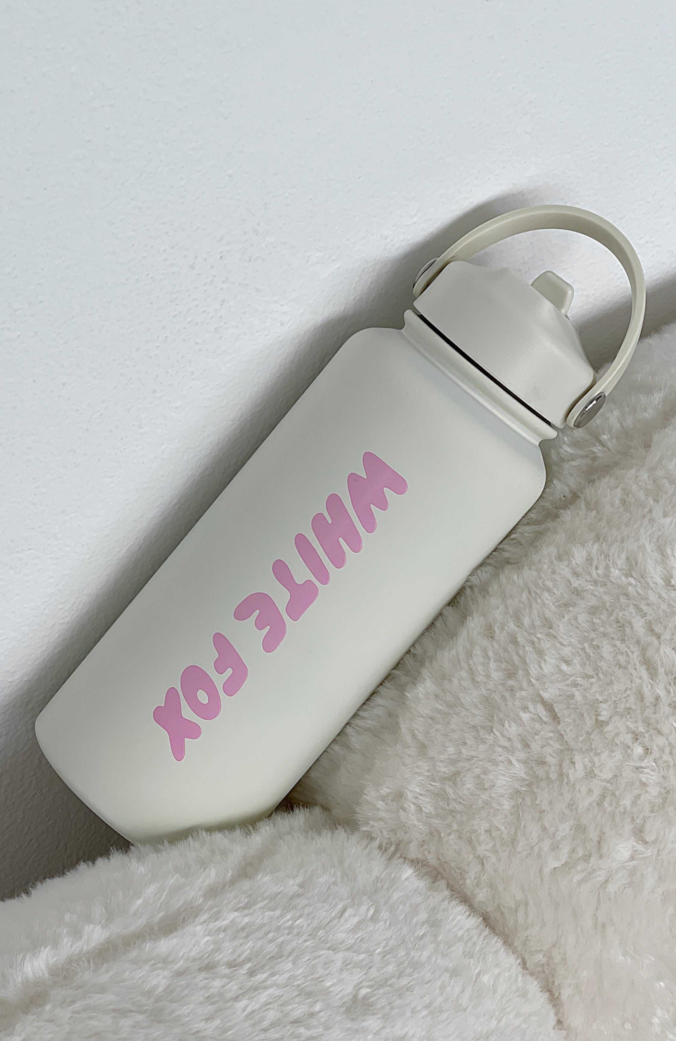 Staying Hydrated Drink Bottle Off 1L White/Pink - Image 3