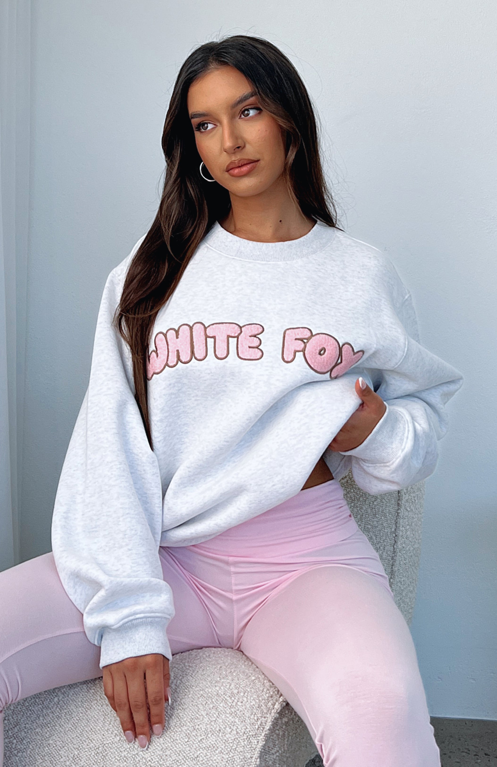 Sweet Treat Oversized Sweater Grey Marle - Image 5