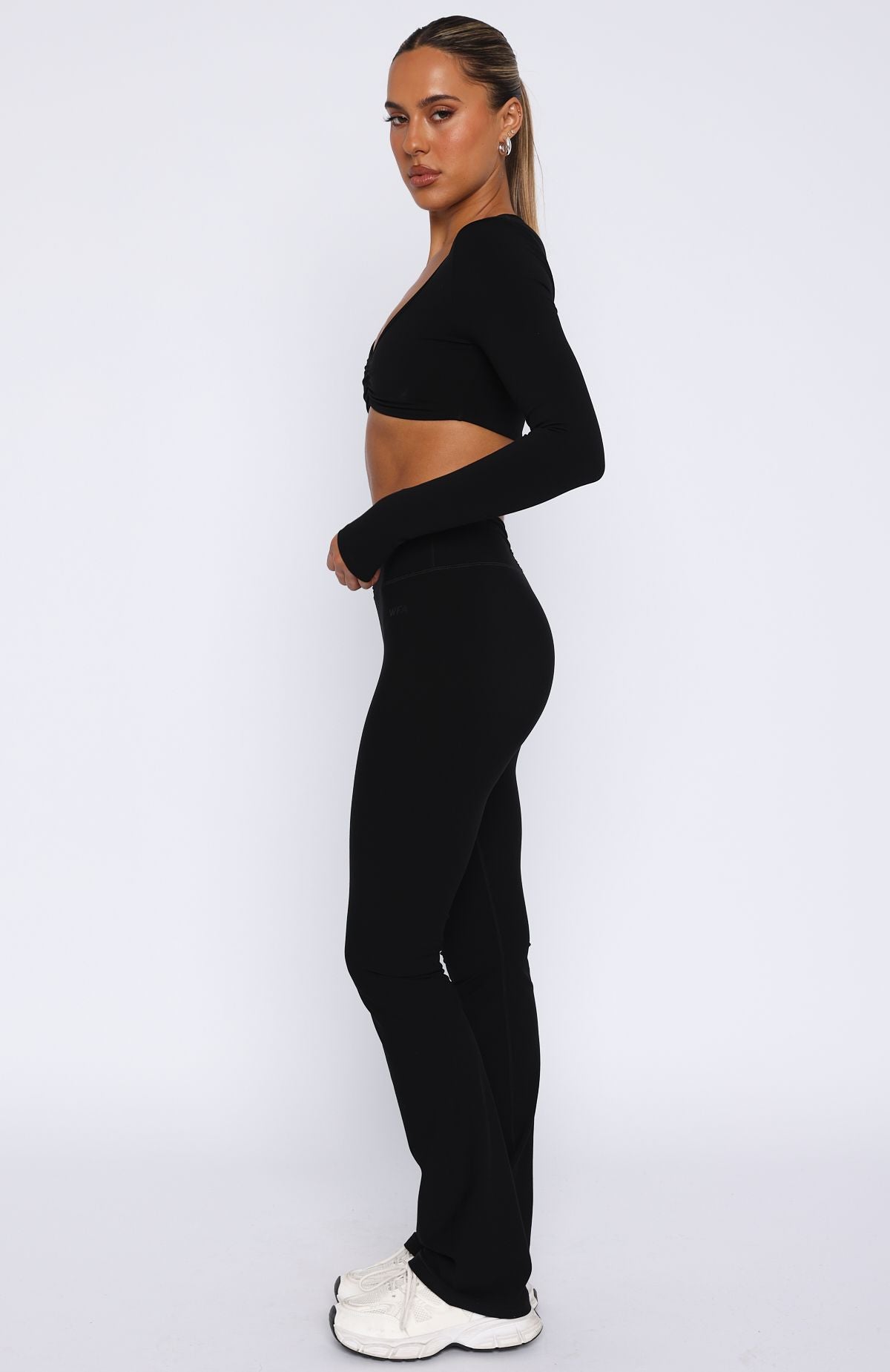 Revival High Waisted Flare Leggings Black - Image 3