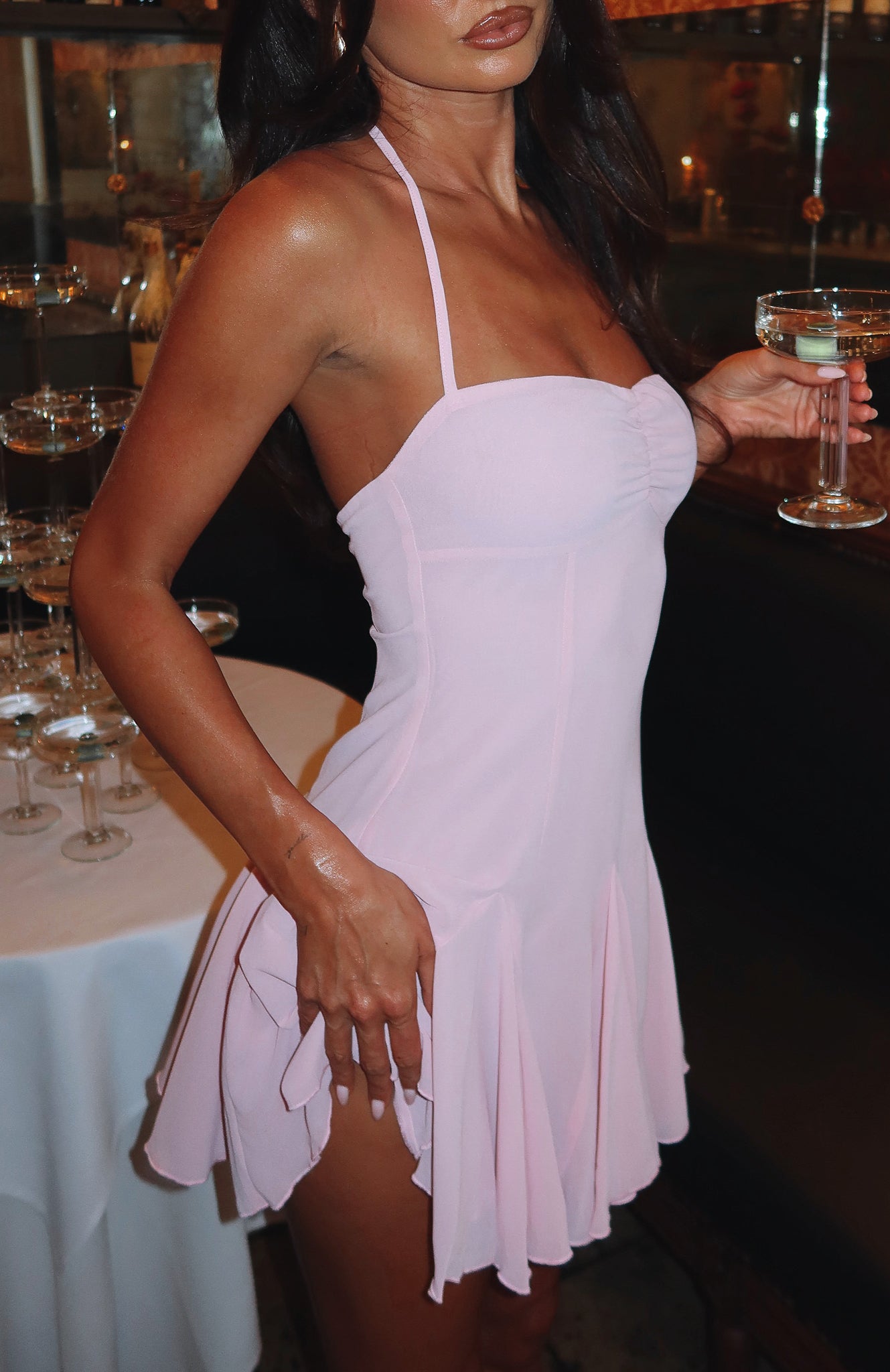 Think I'm In Love Mini Dress Pink - Image 2