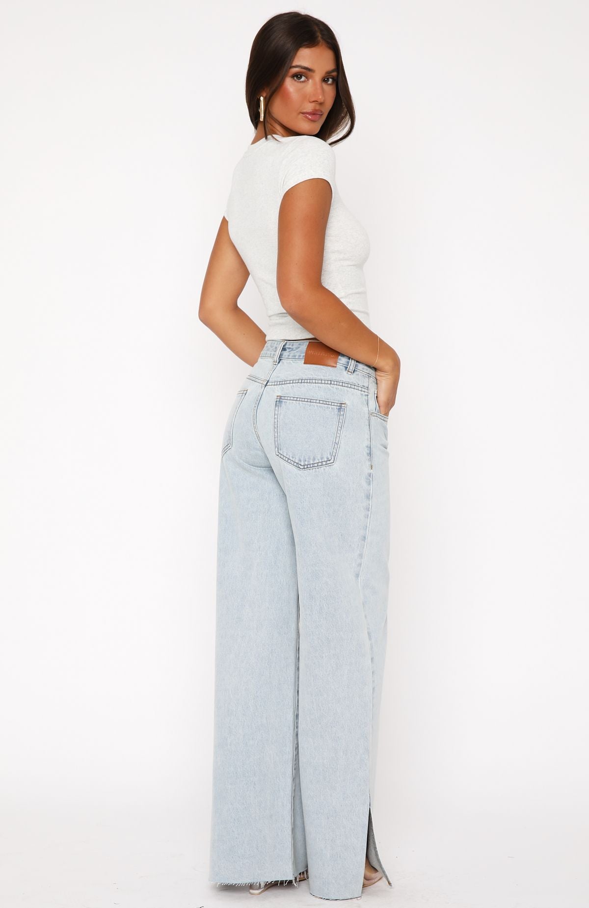 Summer Mid Rise Wide Leg Jeans Glacier Blue - Image 4
