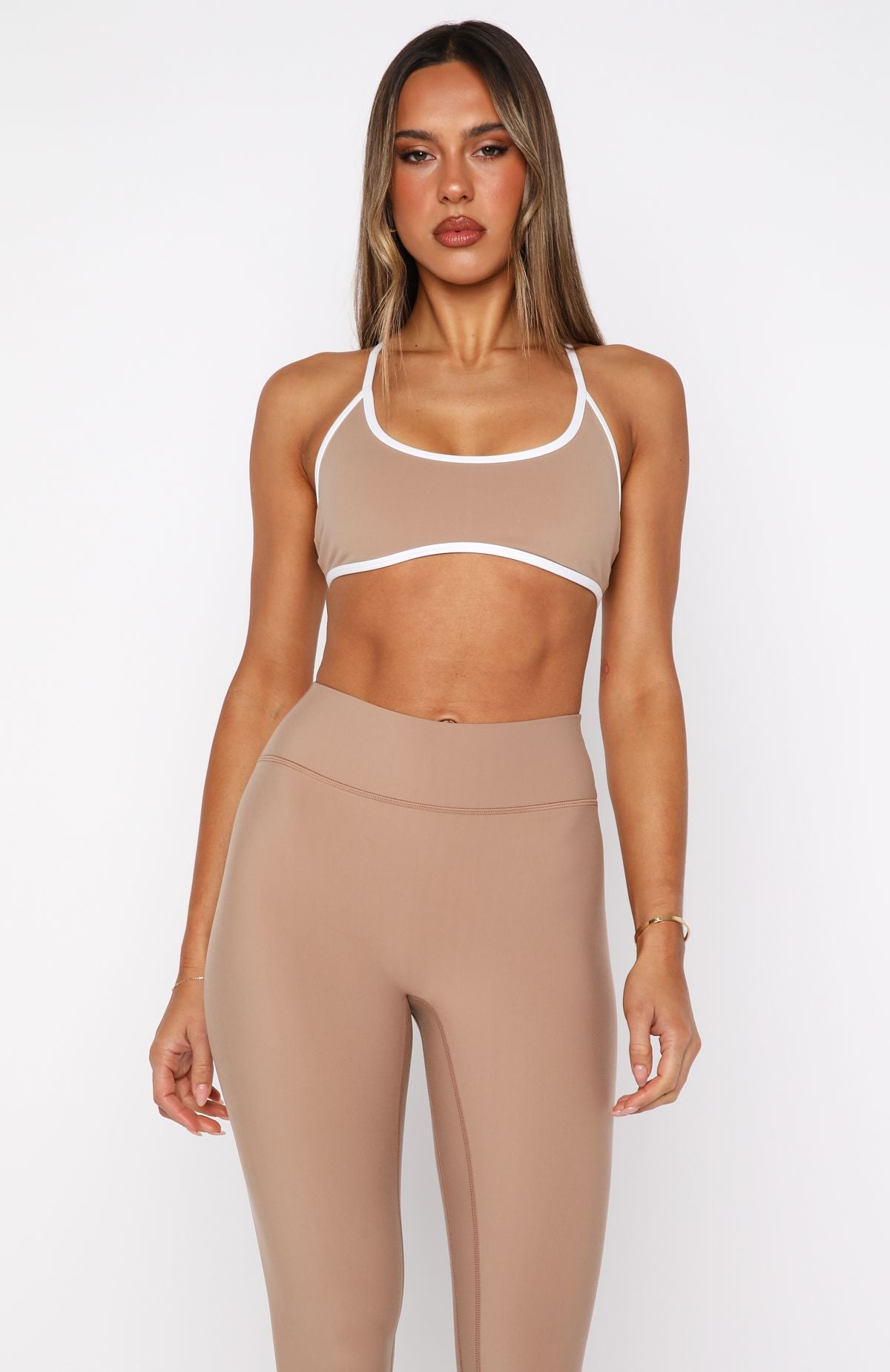 Relentless Sports Bra Caramel/White - Image 3