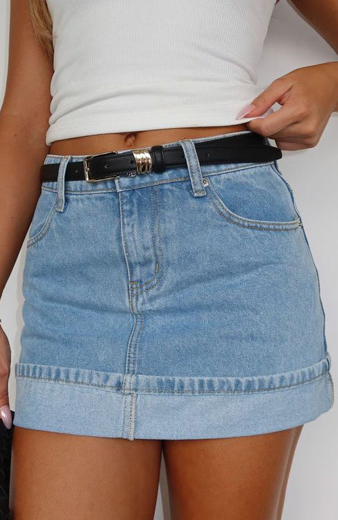 Charlotte Denim Mini Skirt Mid Blue - Image 6
