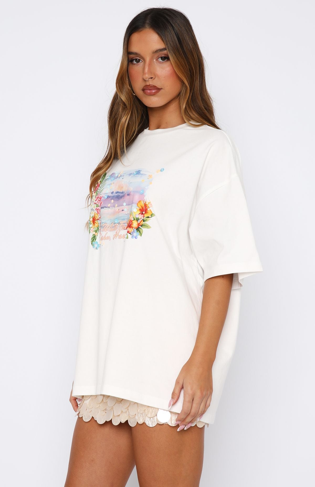 Hawaii Holiday Oversized Tee White - Image 3